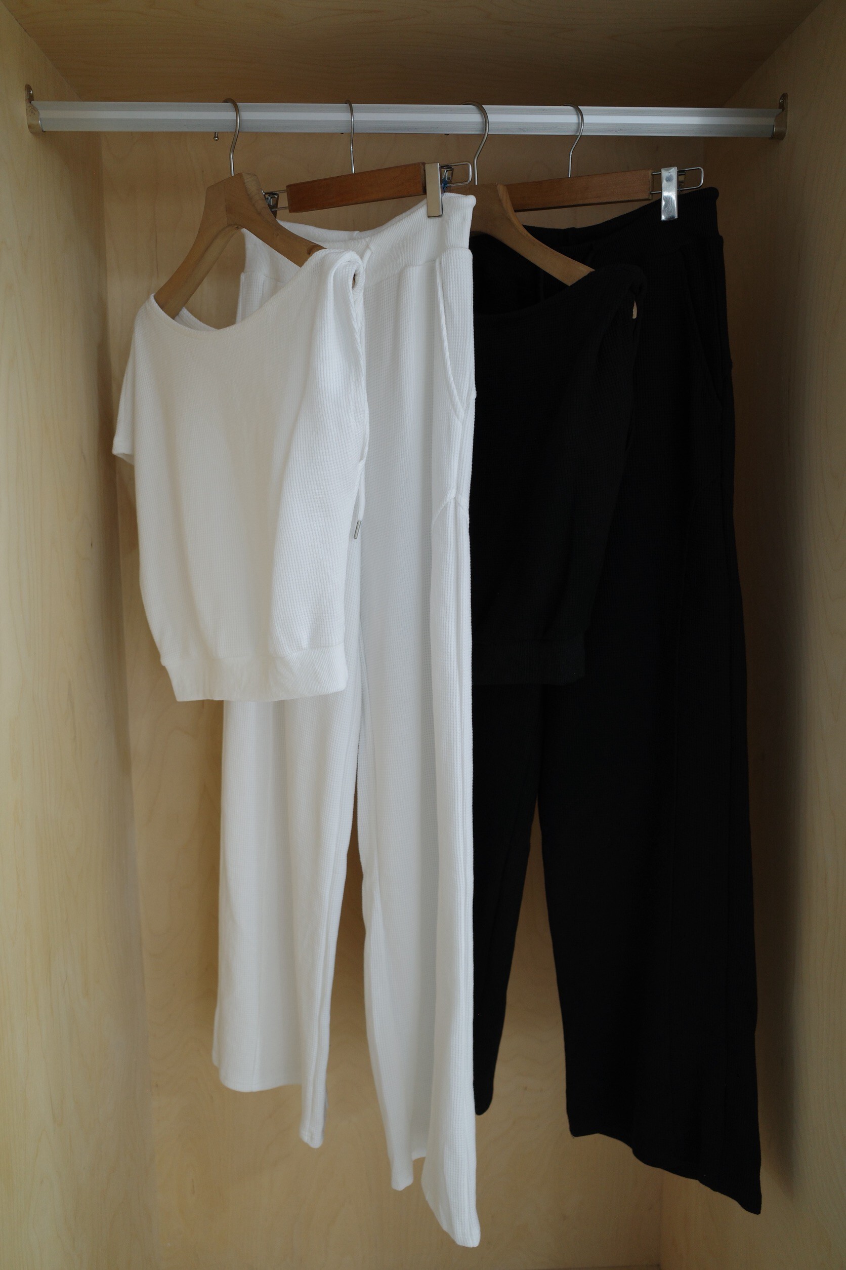 (預購)#AN10 華夫格扭結套裝(白/黑/灰)#建議到M號身形