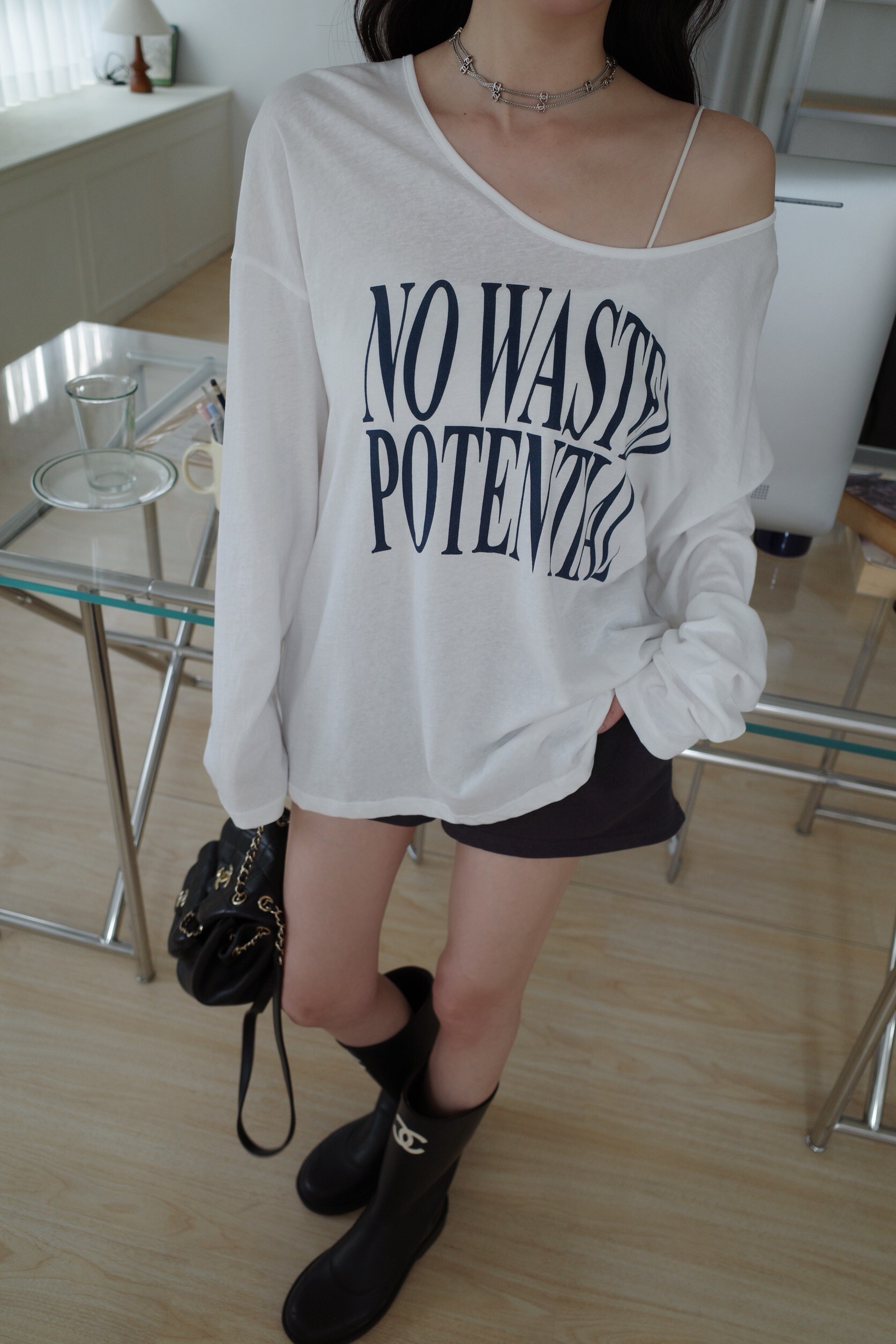 (預購)#AN33 寬鬆字母防曬衣(藍/白/灰)