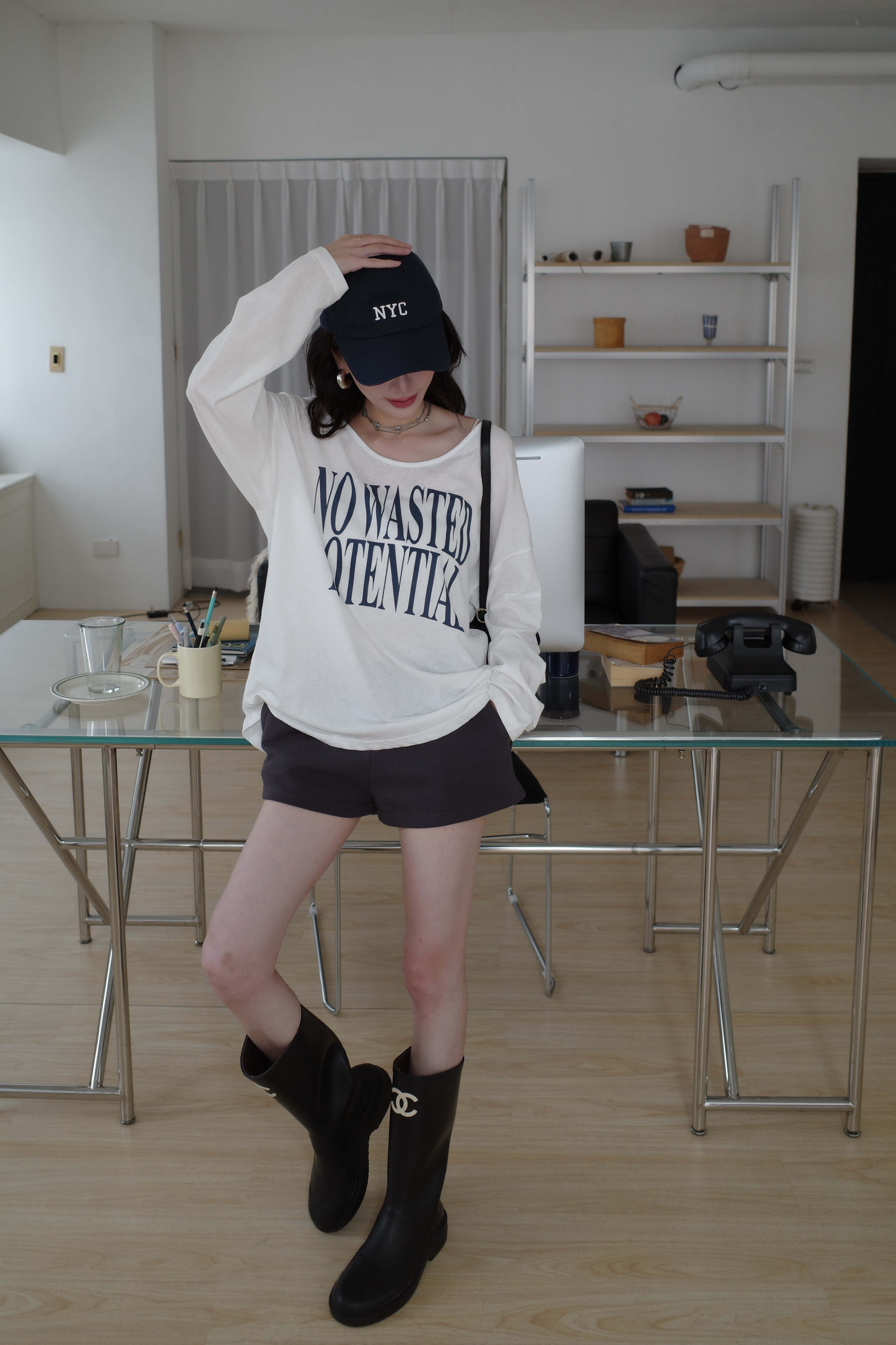 (預購)#AN33 寬鬆字母防曬衣(藍/白/灰)