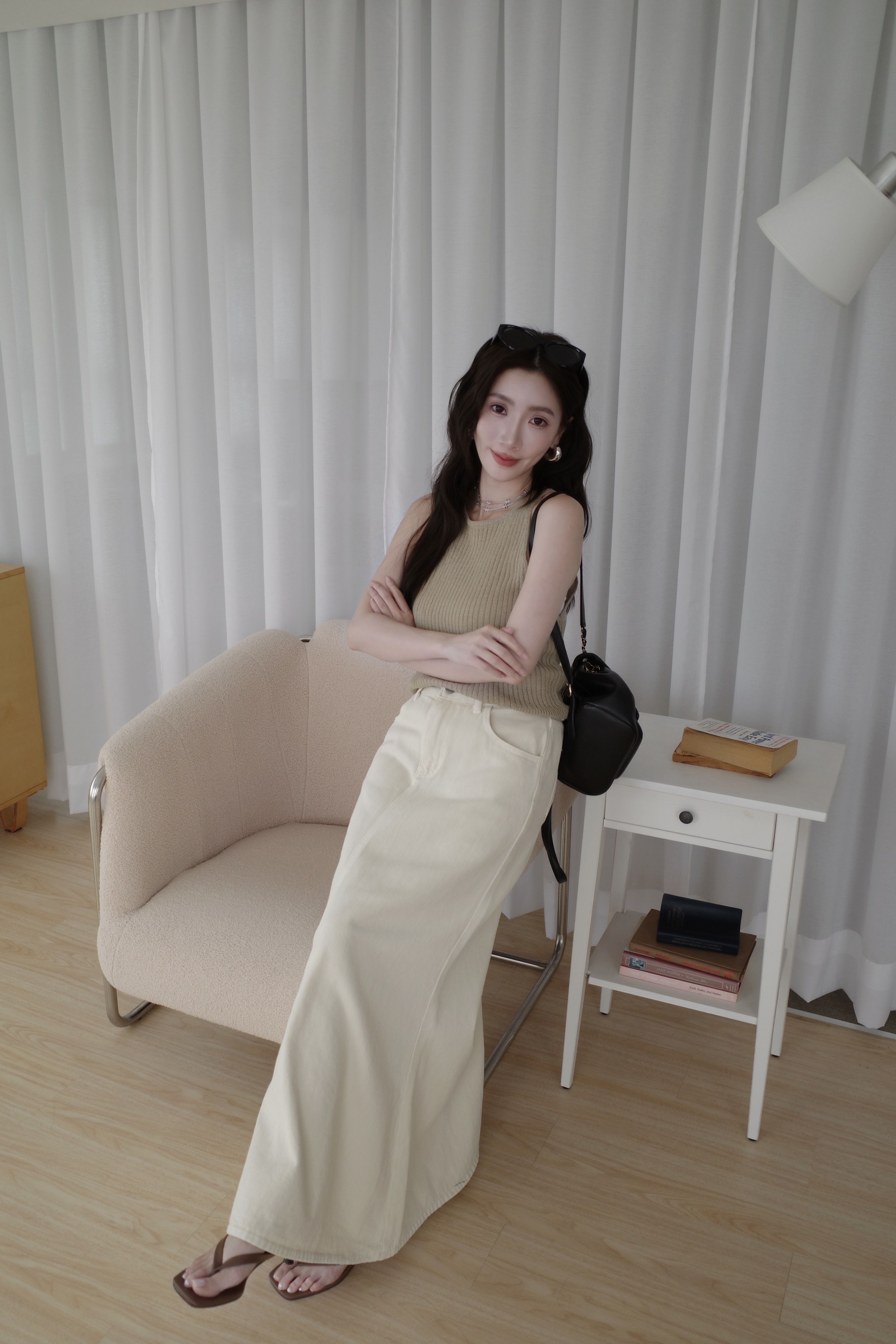 (預購)#AN41 銷肩針織背心(黑/白/卡其/淺黃)