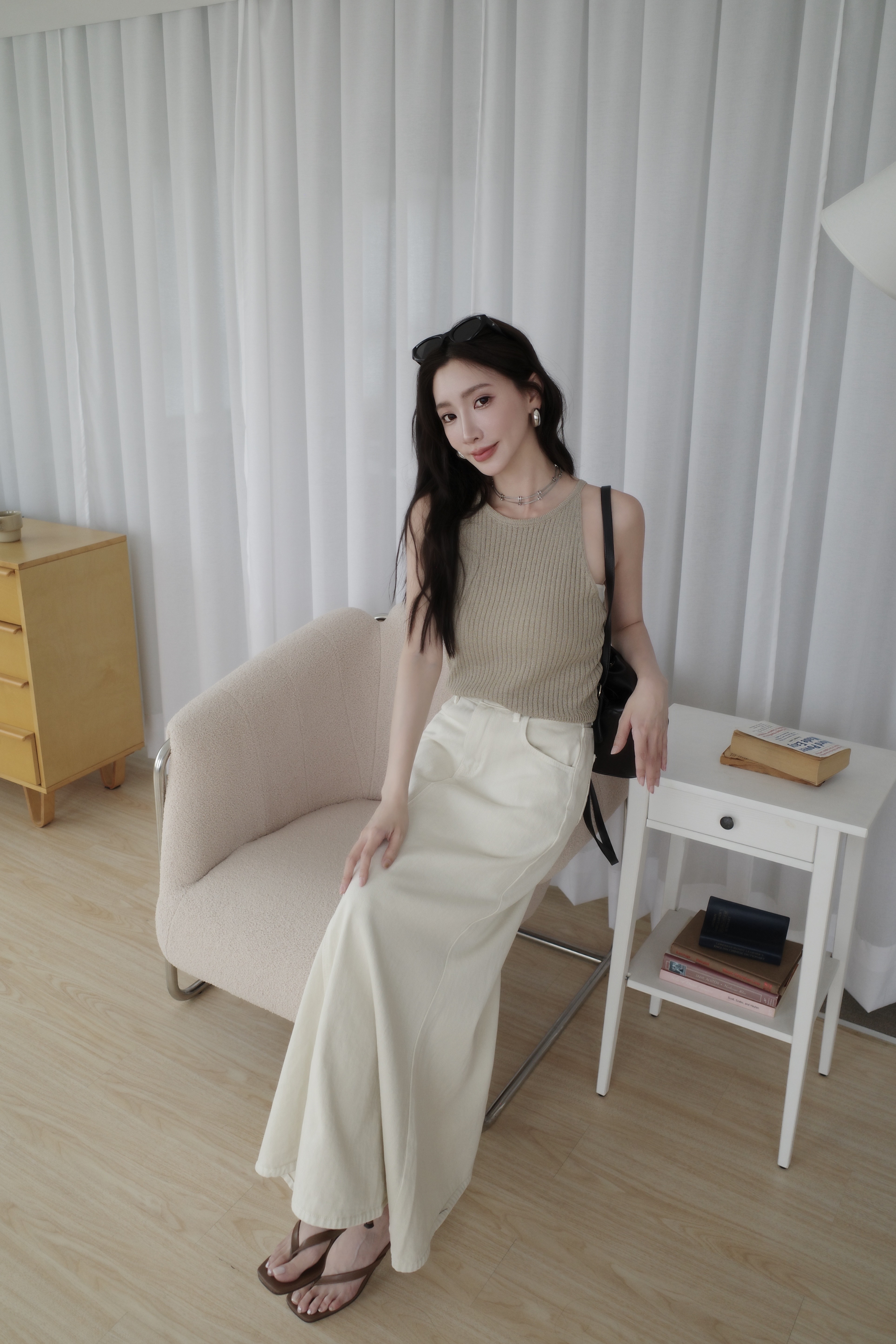 (預購)#AN41 銷肩針織背心(黑/白/卡其/淺黃)