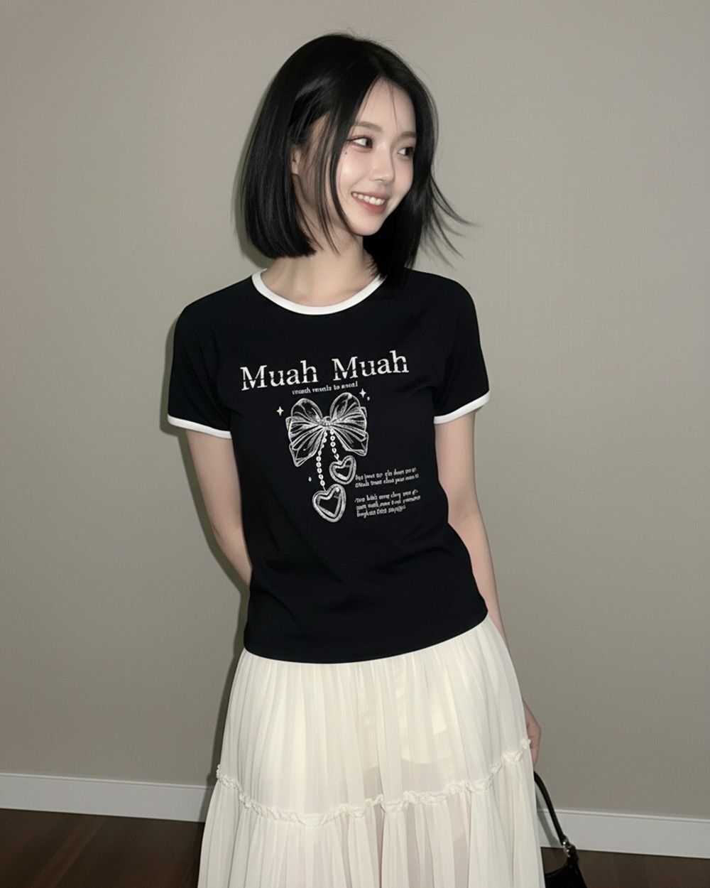 MUAHMUAH 拉克蘭撞色短版短袖T恤 MUT26032