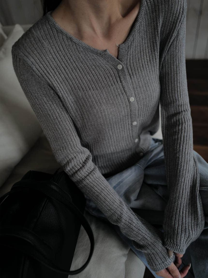 多種穿法坑條針織開衫*7色