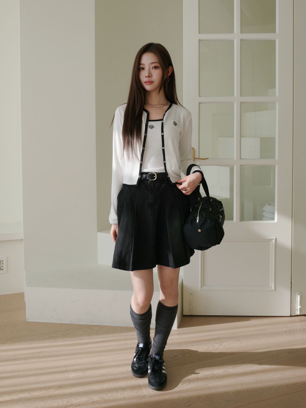 MUAHMUAH 素色撞色針織開衫 MUT26006