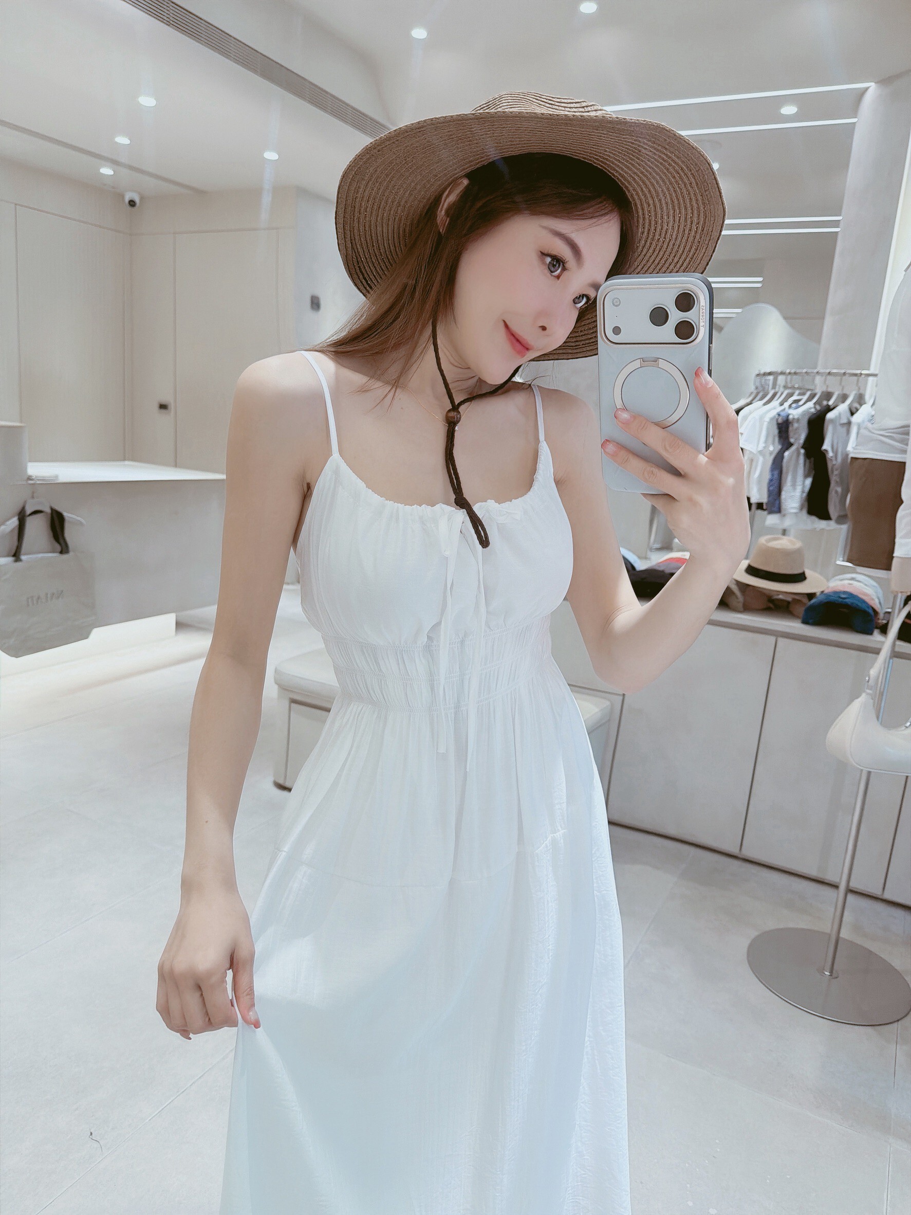 仙氣肩可調縮腰背心長洋