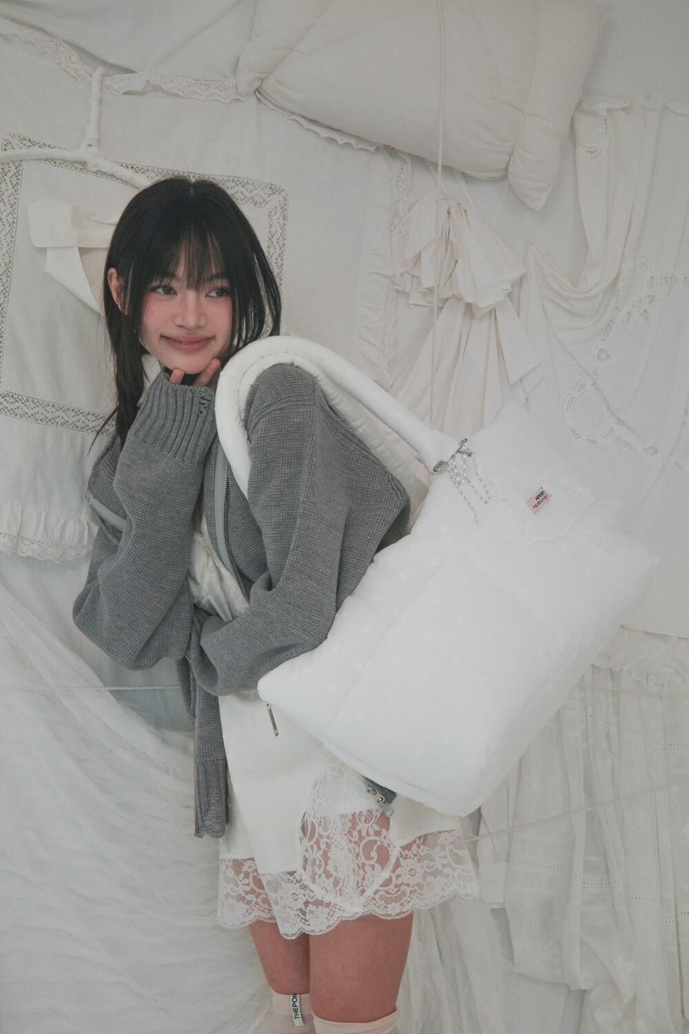 Aperty 扇貝翻玩提袋＿White Flower