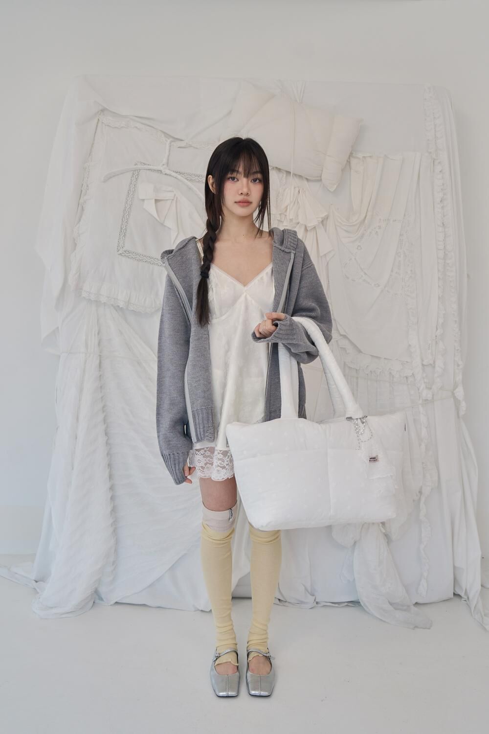 Aperty 扇貝翻玩提袋＿White Flower