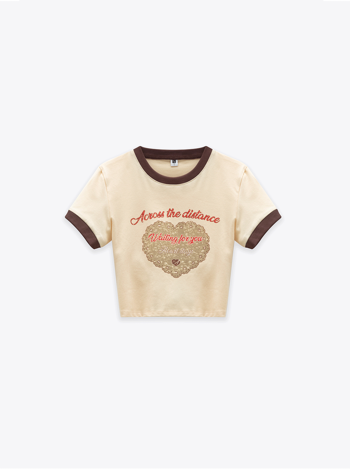 愛心餅乾後綁帶短袖上衣