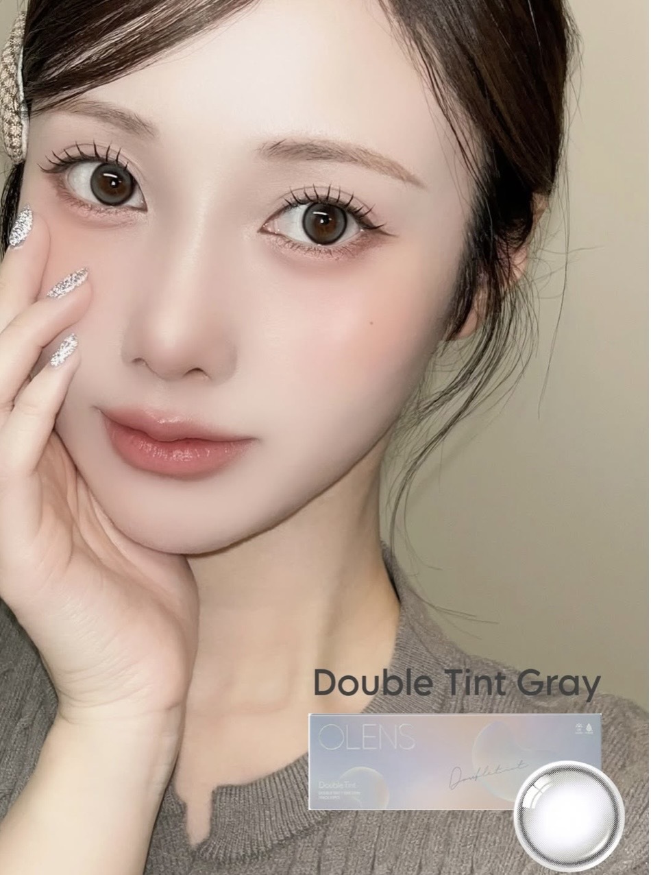 (指定度數)OLENS Double Tint 1 Day Gray 水月灰｜日拋彩妝隱形眼鏡｜每盒20片