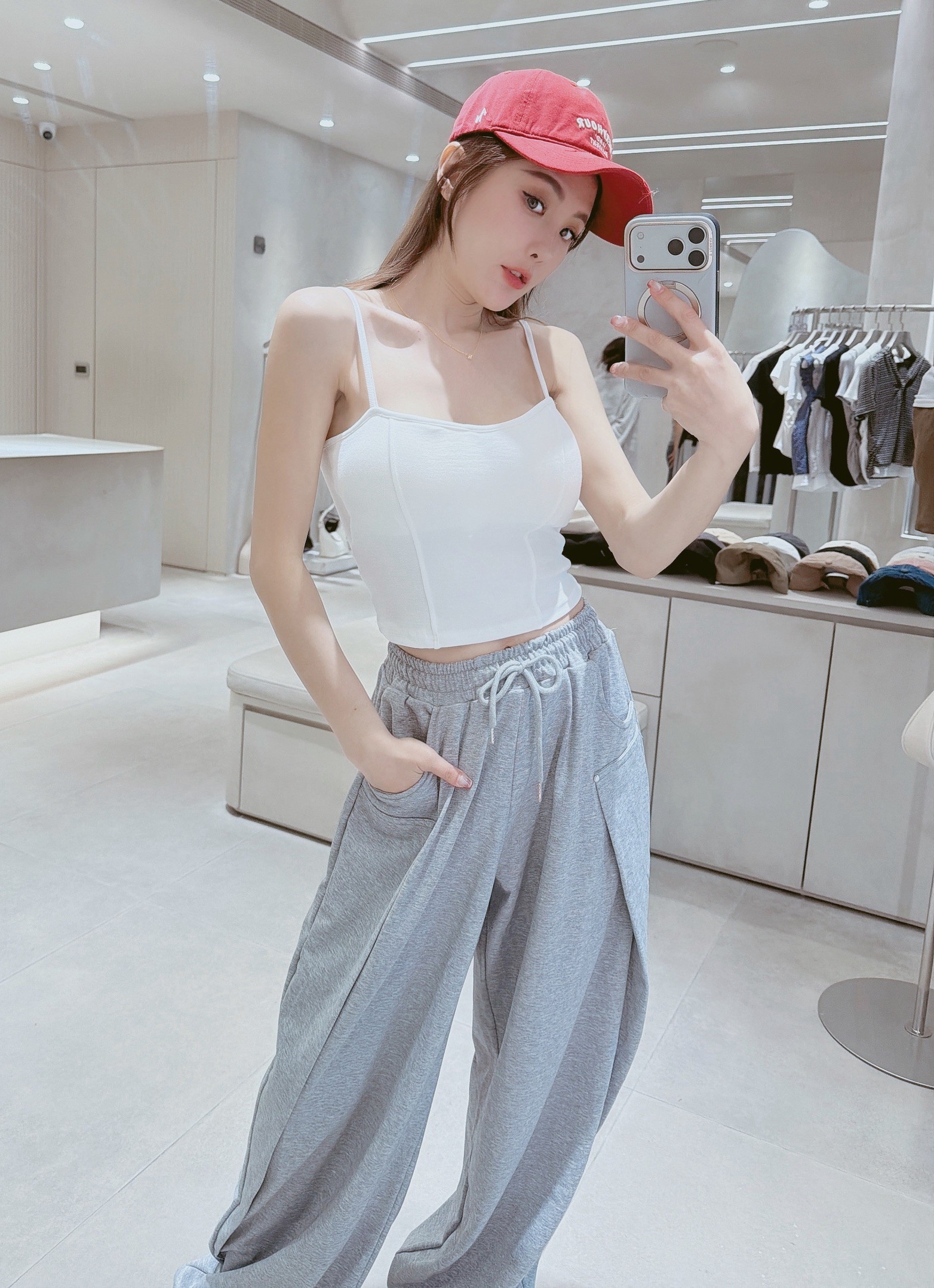 肩可調壓線軟棉厚罩杯背心