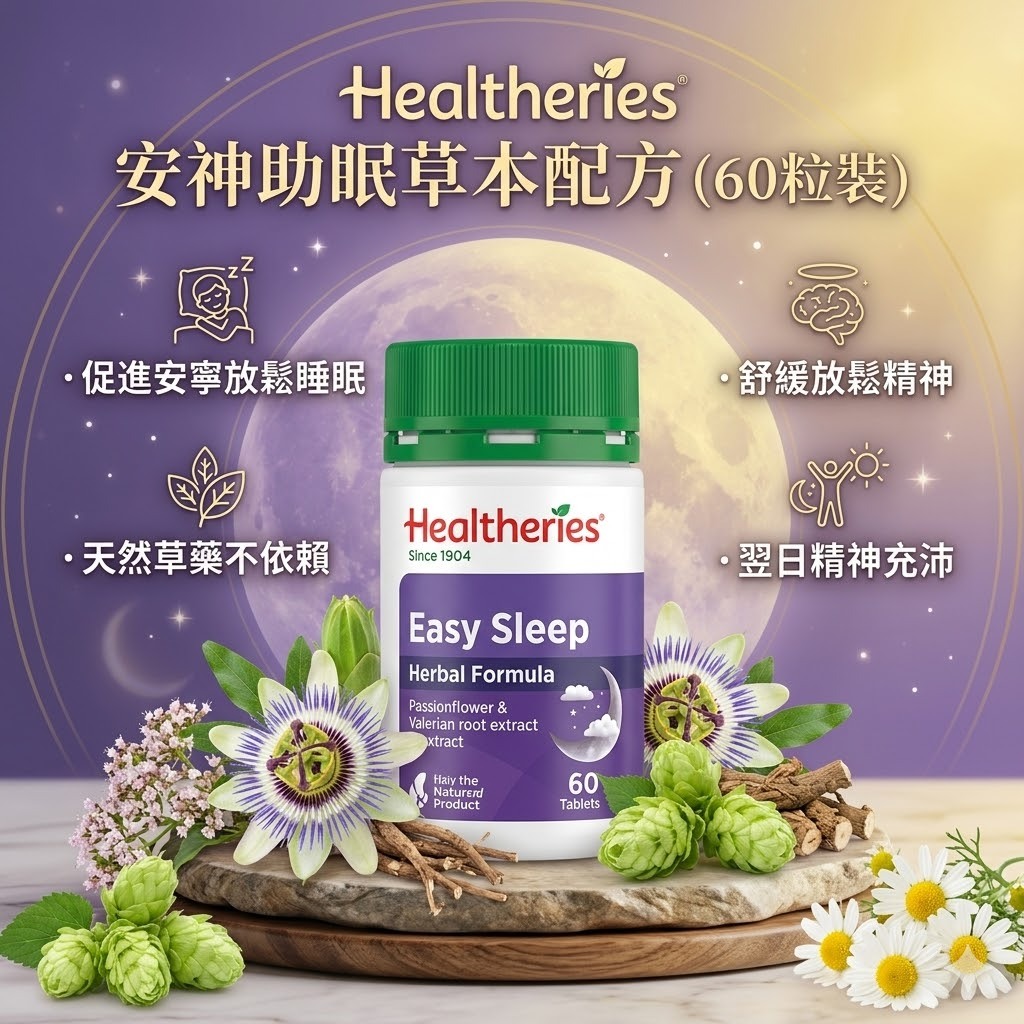 【直播】Healtheries LX040817 安神助眠營養補充丸(60粒裝)(買一送一)