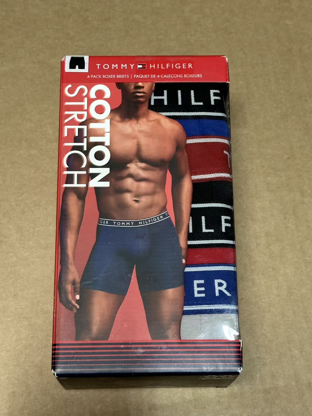 【預購】H040885 Tommy Hilfiger 男裝經典彈性純棉平口內褲（四條裝組合）
