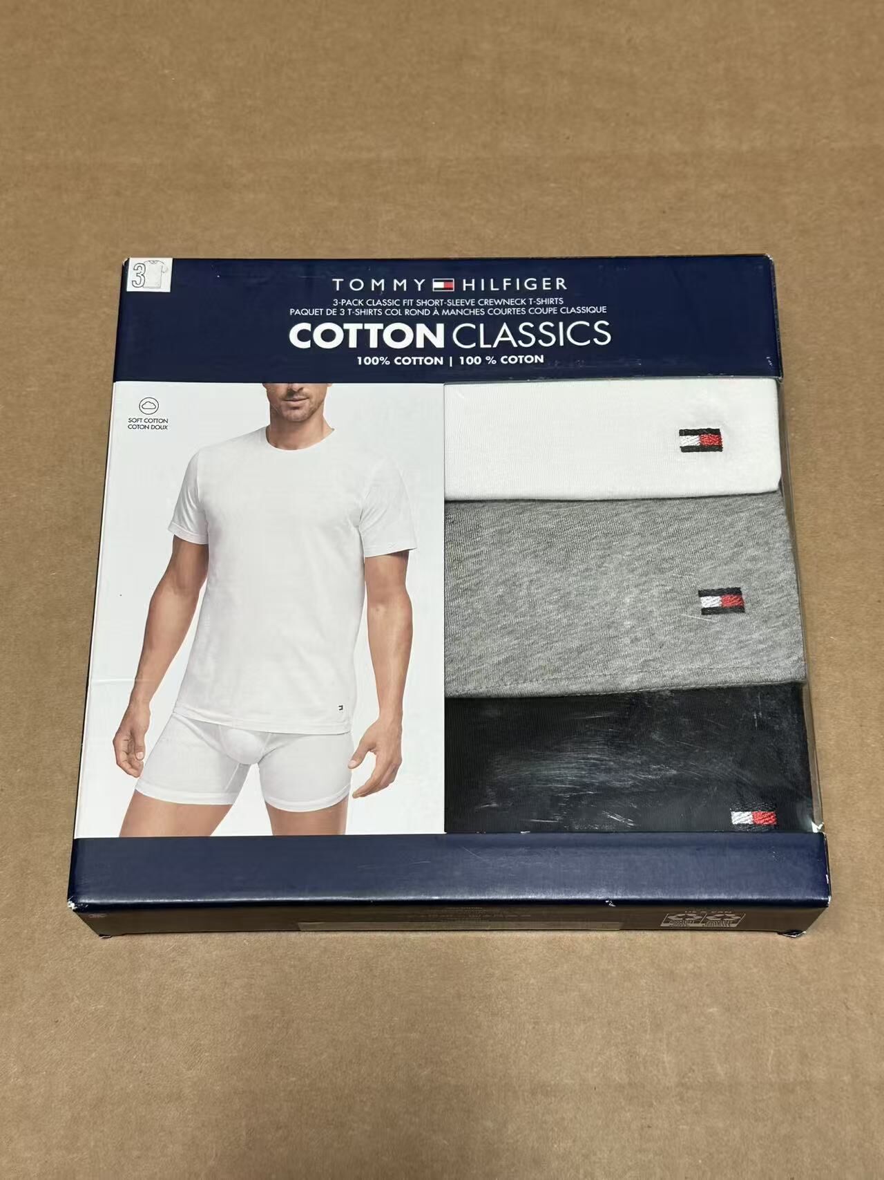 【預購】H040886 Tommy Hilfiger 經典純領短袖純棉 T-shirt（三件裝組合）