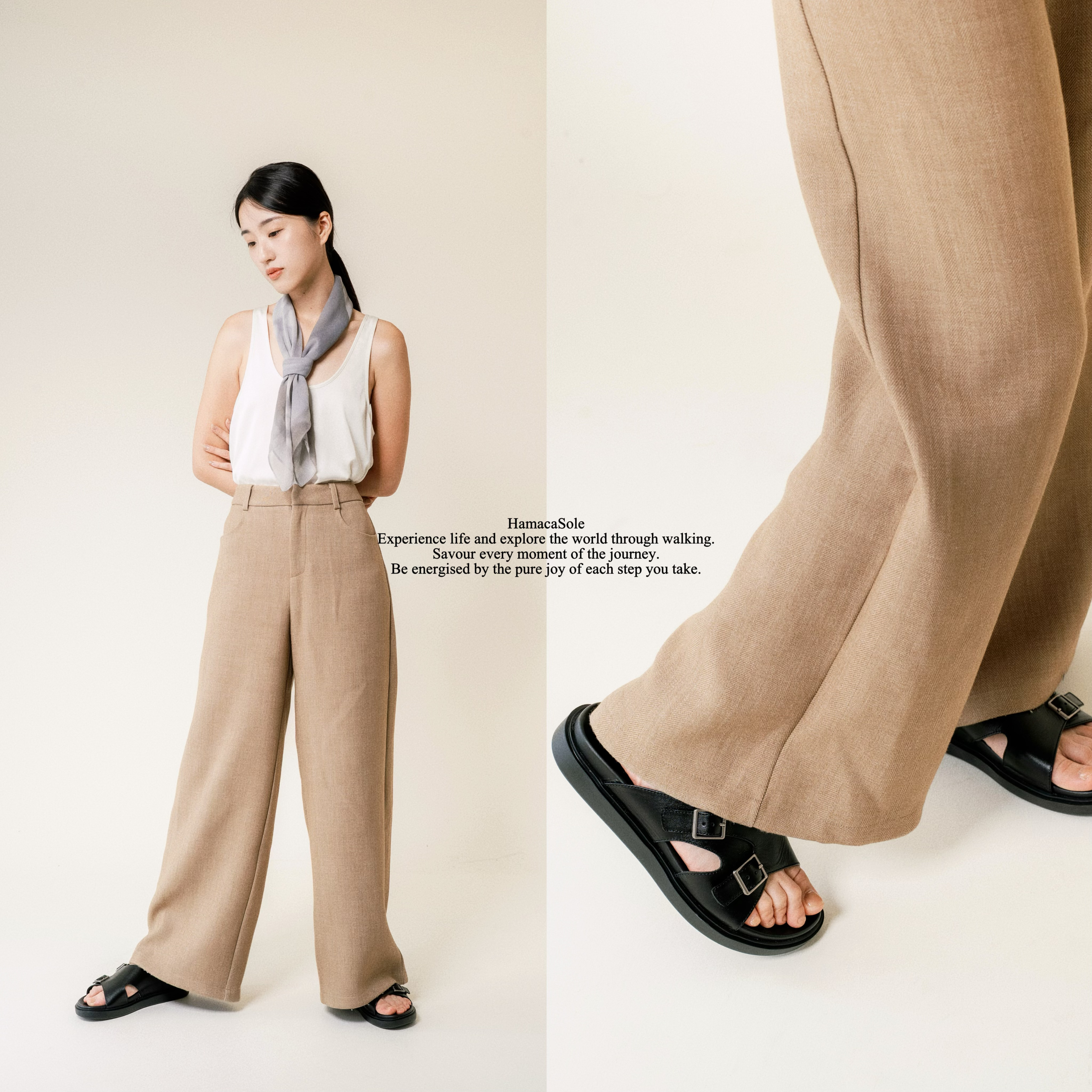 Luz 真皮羅馬涼鞋 女款 (黑)｜哈漫克【官網獨家】HamacaSole