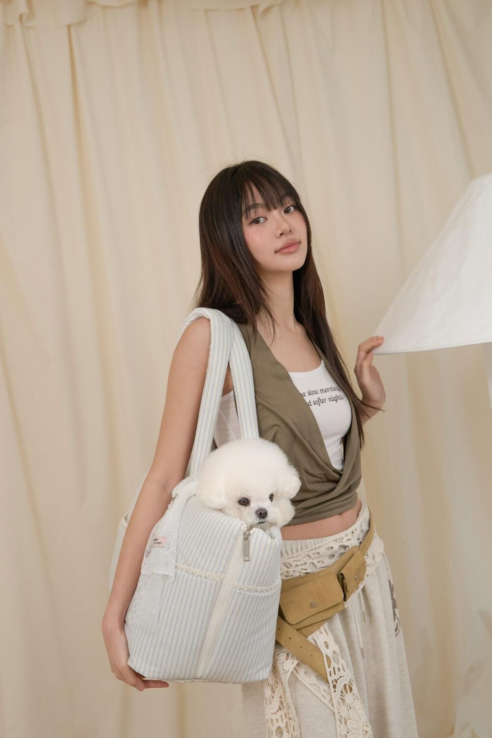 Aperty 扇貝翻玩提袋＿Stripe Ivory