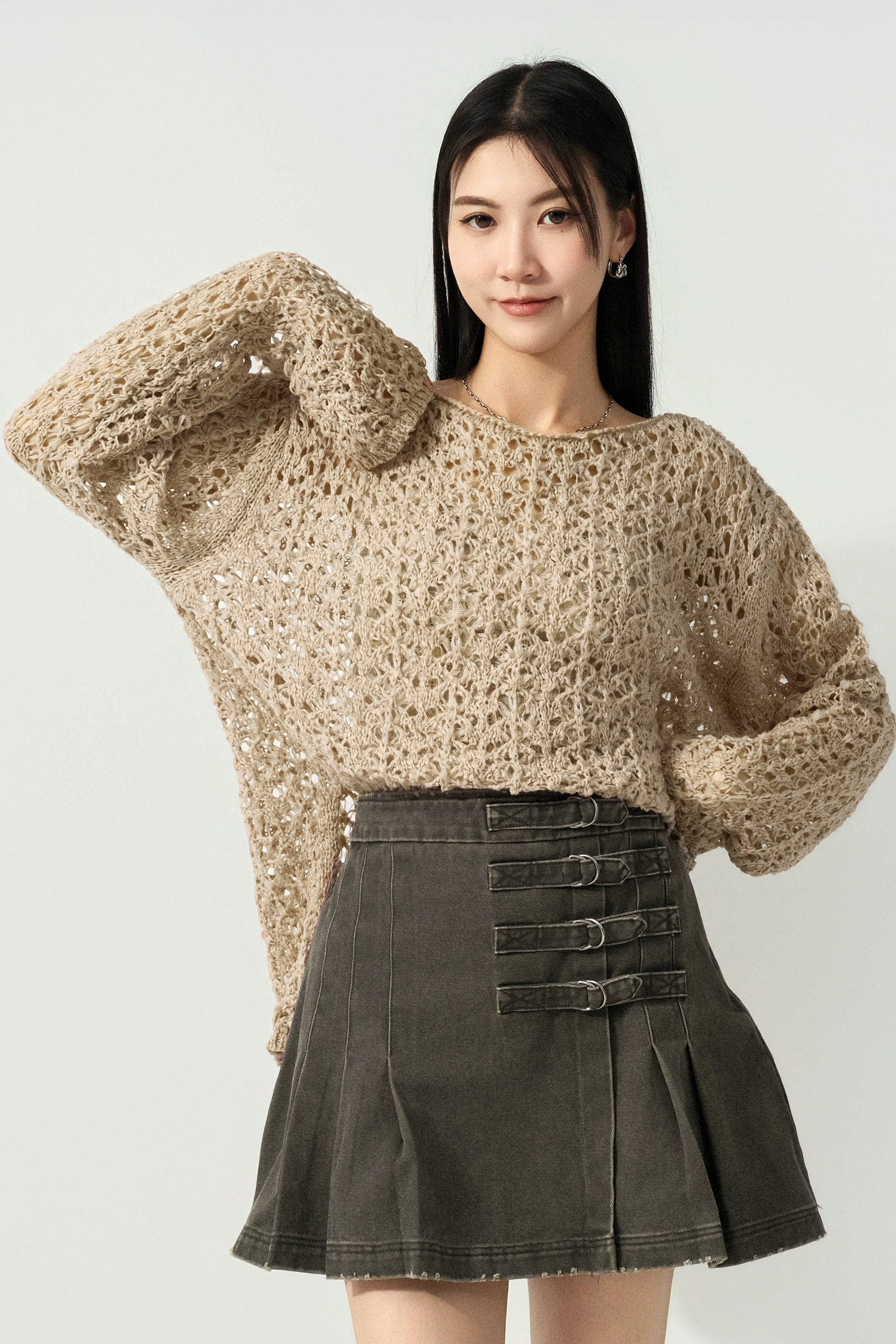 大通花扁線針織上衣（預購產品）