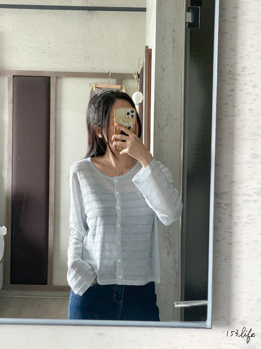 A19圓領鈕扣條紋簡約亞麻長袖罩衫(3色)