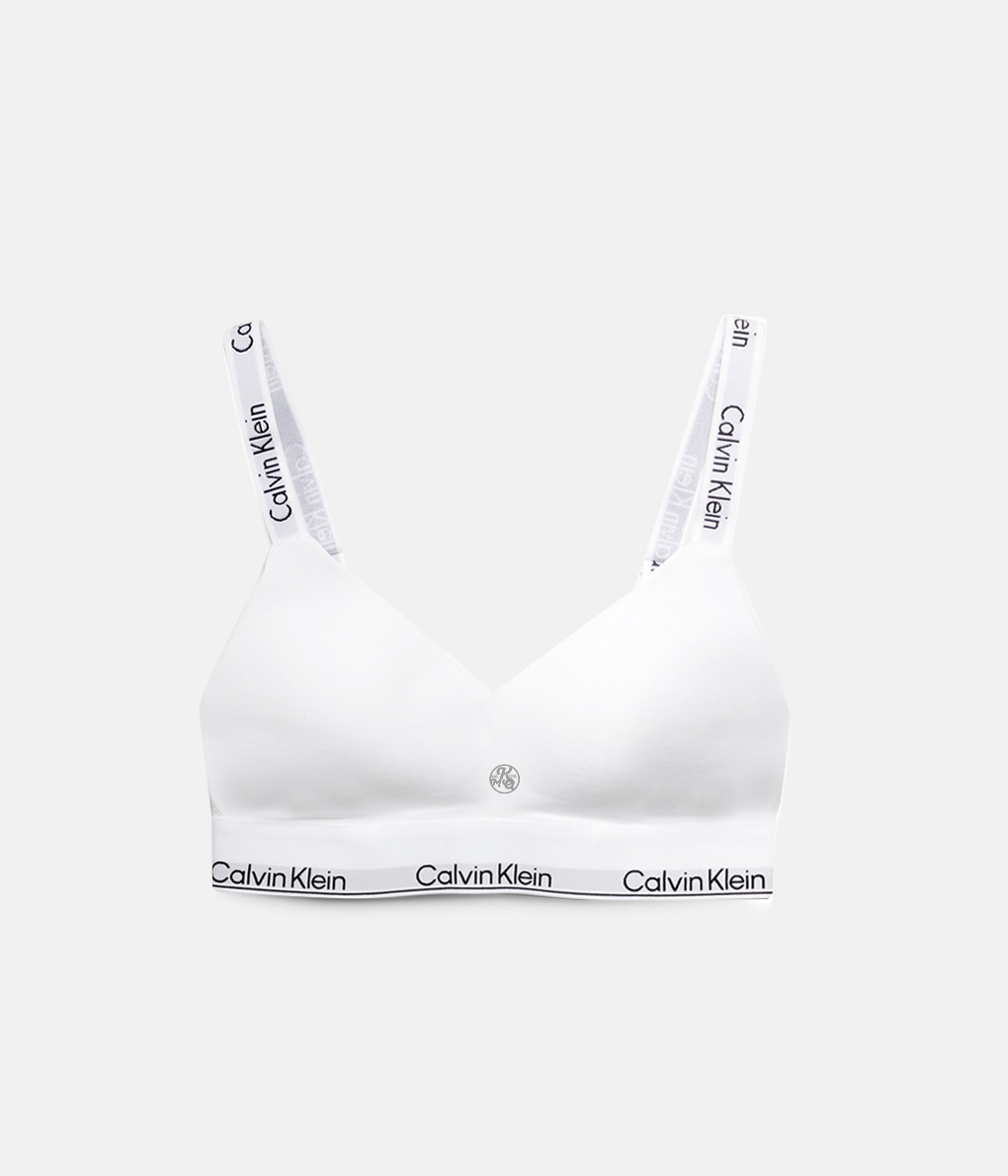 Calvin Klein Icon Cotton Lightly Lined Bralette 緹花肩帶薄墊白色無鋼圈內衣  (QF7059E / QF8504)