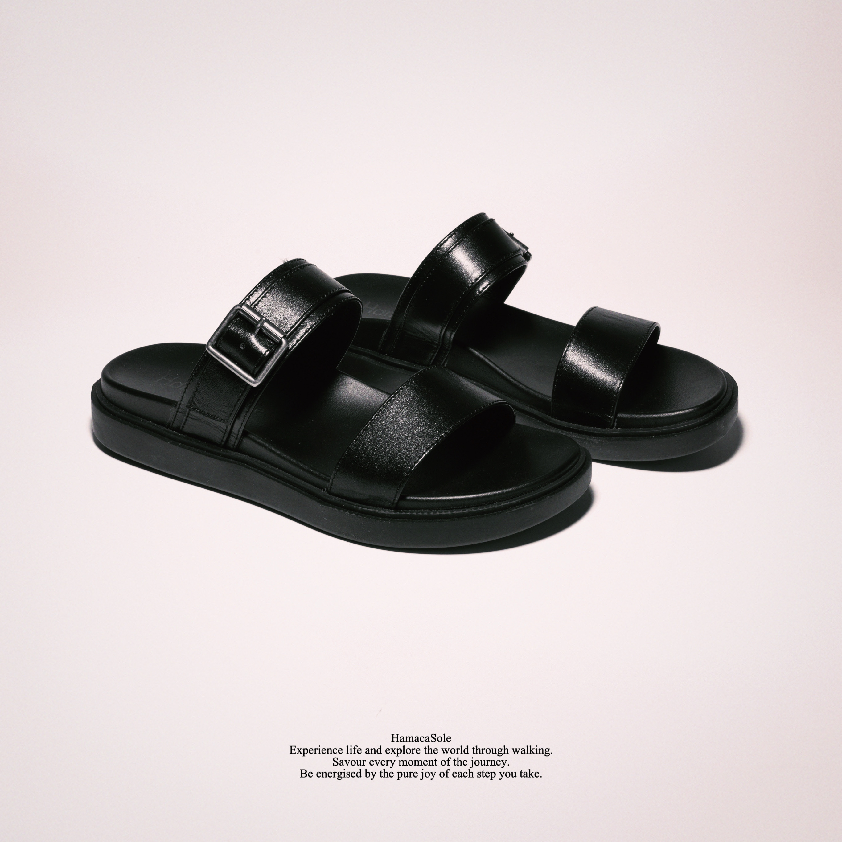 Ona 真皮扣飾涼鞋 女款 (黑)｜哈漫克【官網獨家】HamacaSole