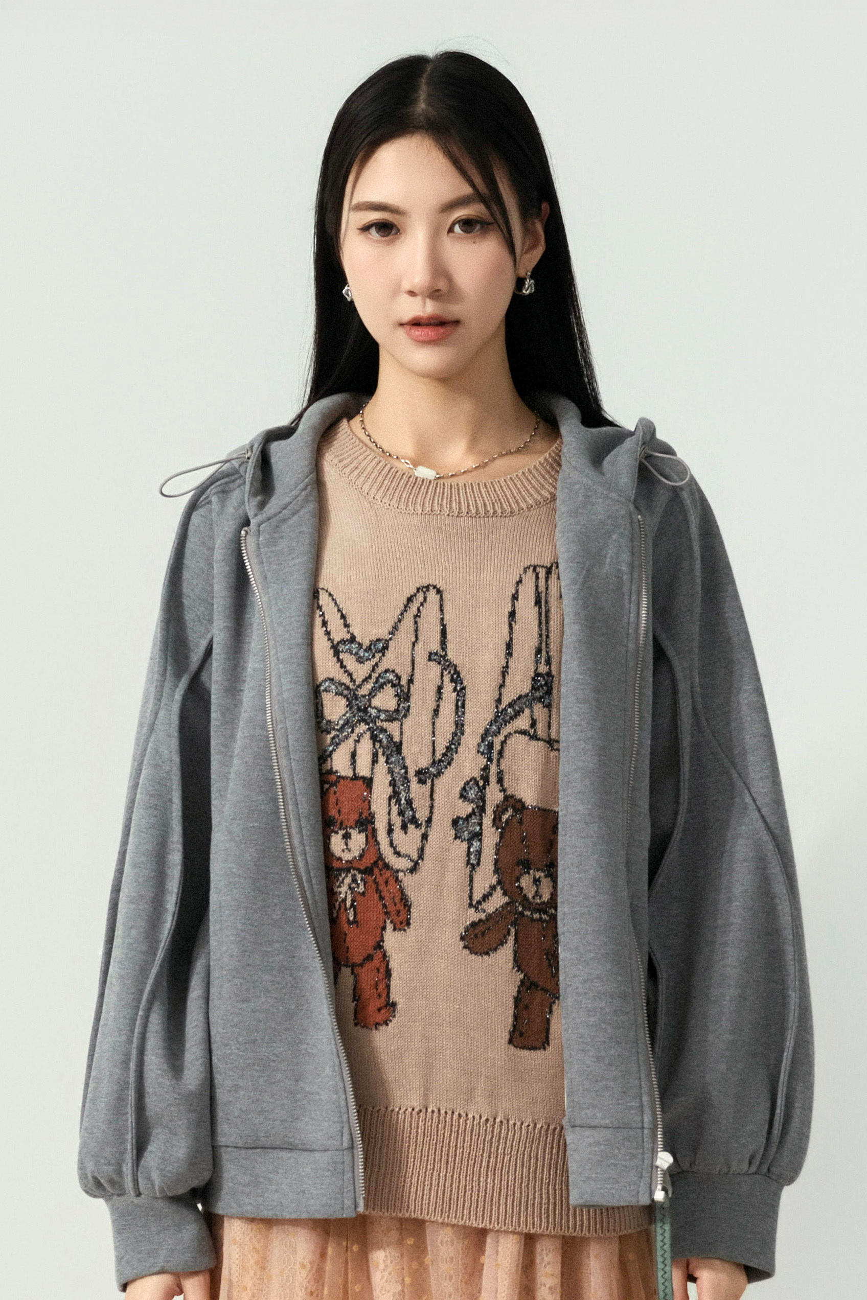 波浪骨邊帽外套 (限量 預購產品）