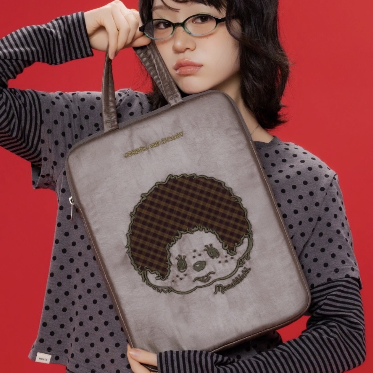JOSEPH AND STACEY x MONCHHICHI 平板保護包 13吋 手提包 蒙奇奇 兩色
