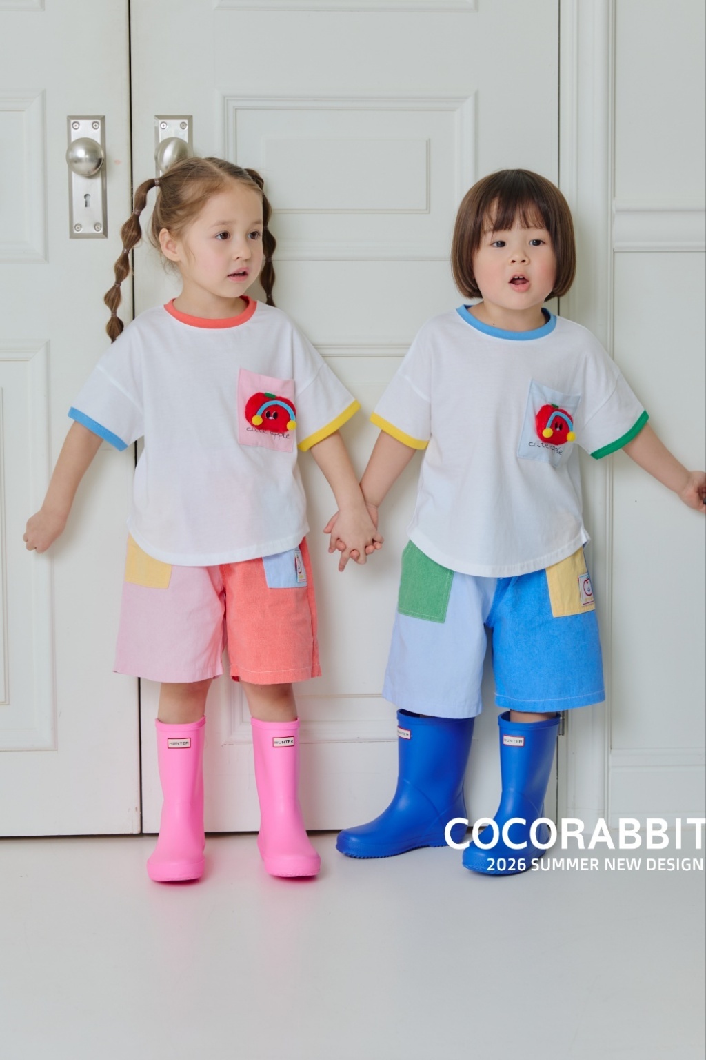 韓國🇰🇷COCORABBIT 童趣拼色五分褲(S-2XL)