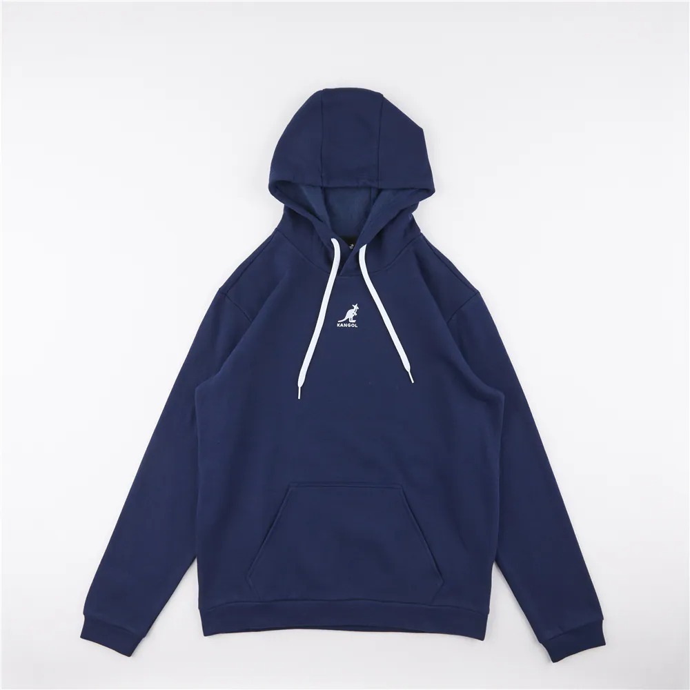 【Kangol】中性刷毛保暖上衣｜內刷毛保暖 舒適親膚-深藍色