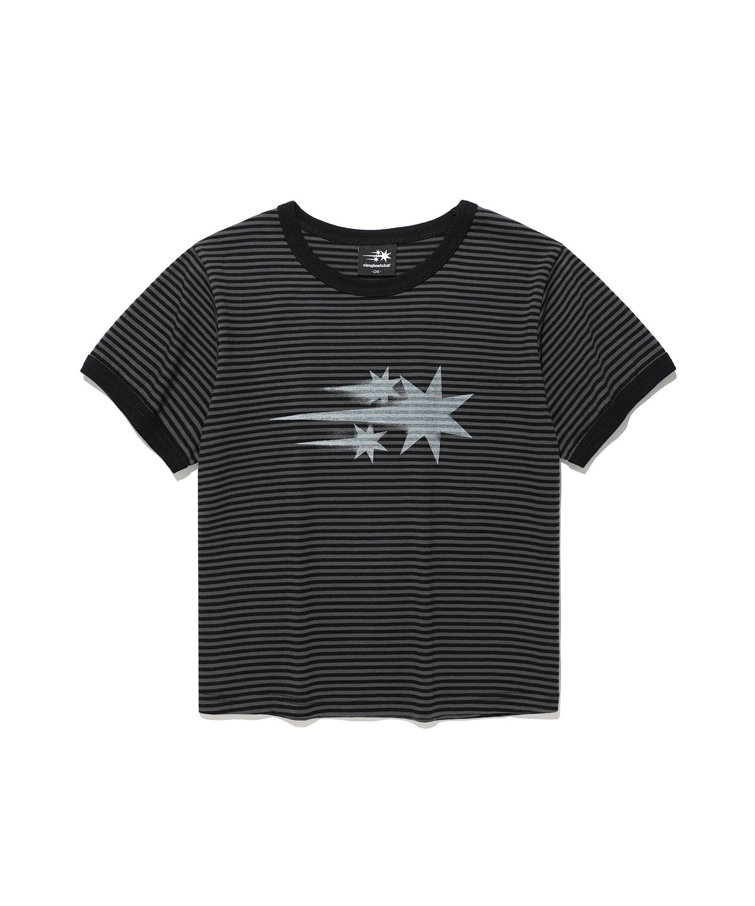 Niceghostclub stripe rush 3star ringer crop tee 條紋 圓領 短版 短T 短袖