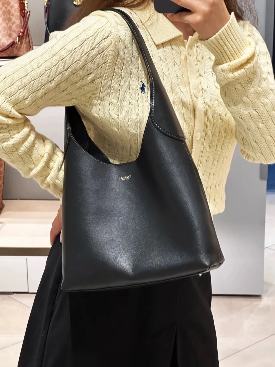 COACH BROOKLYN 28 皮革 麂皮 單肩 托特包