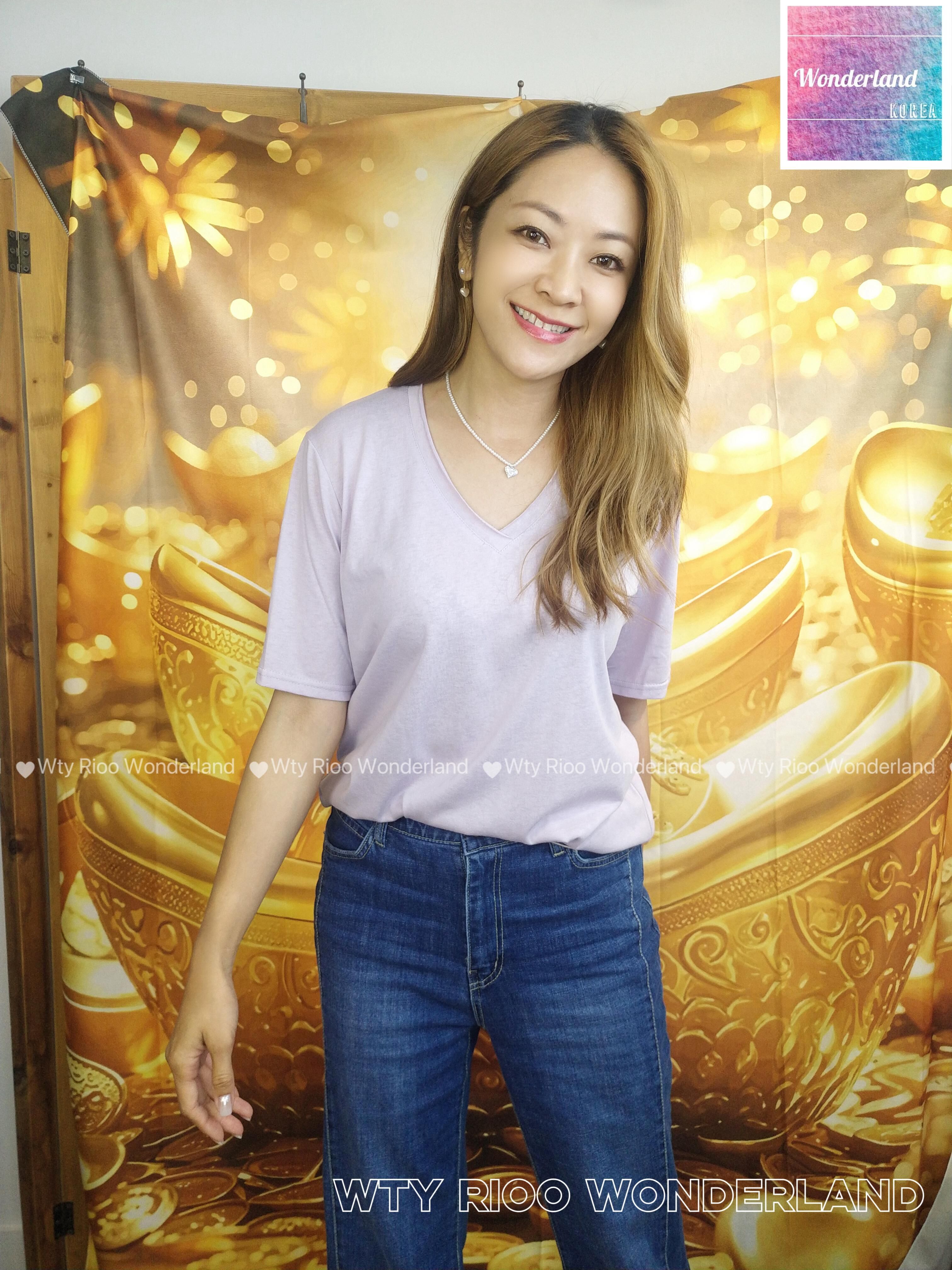 W12-W17 W040807 高級V領滑Tee