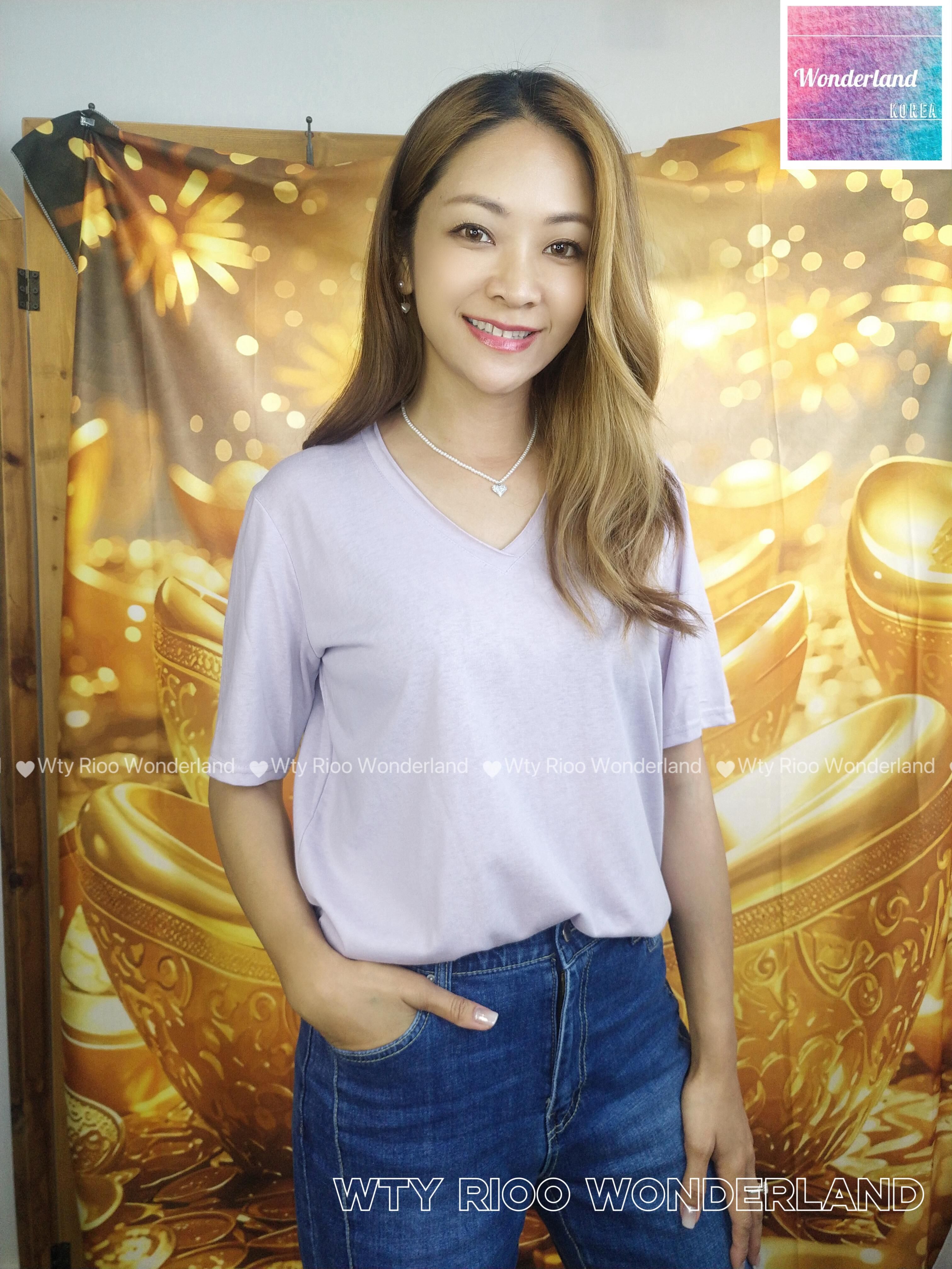 W12-W17 W040807 高級V領滑Tee