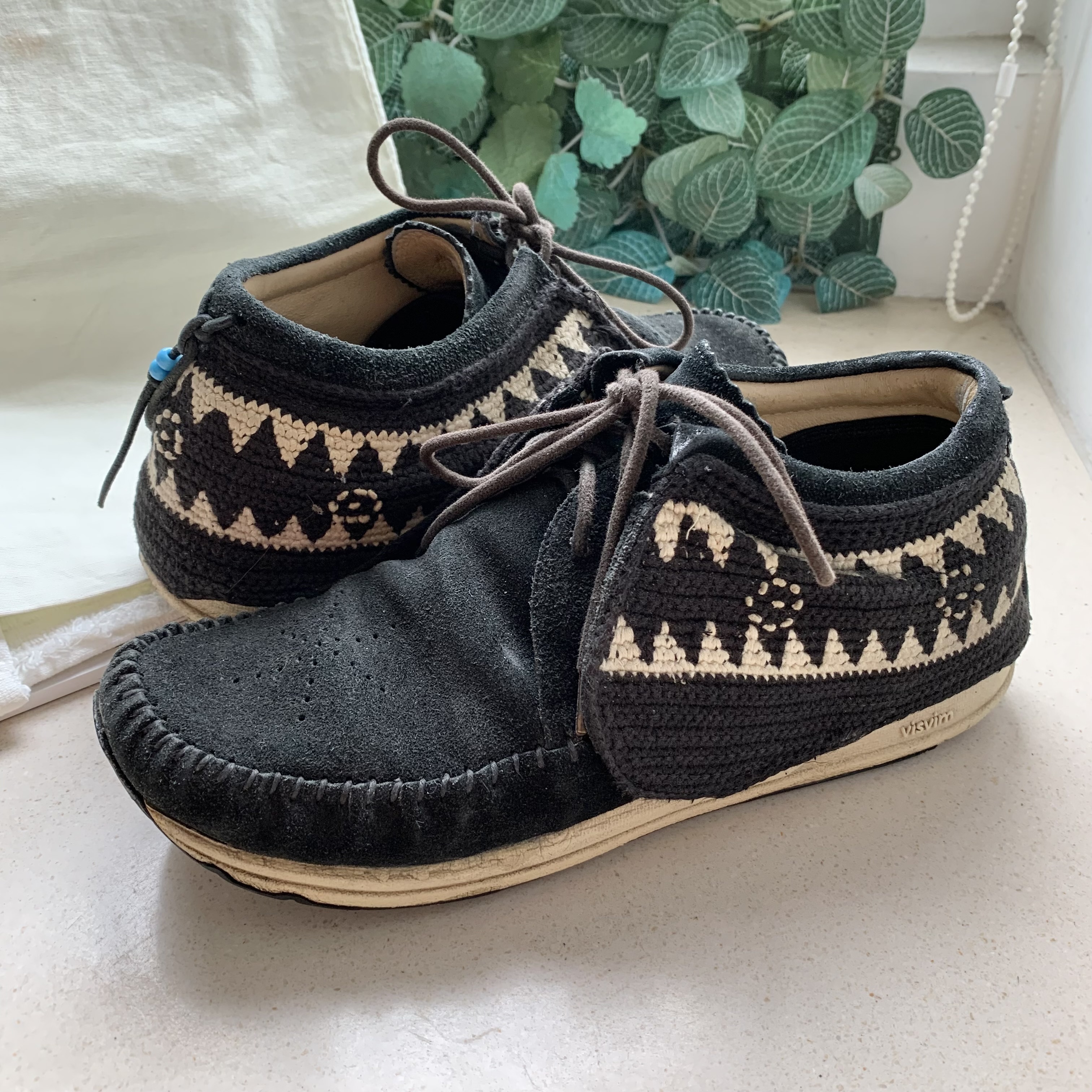VISVIM FBT KNIT T-AA DINE SHOES (( USED B )) *中古 - BLACK SIZE 8 (WEBSTORE ONLY)