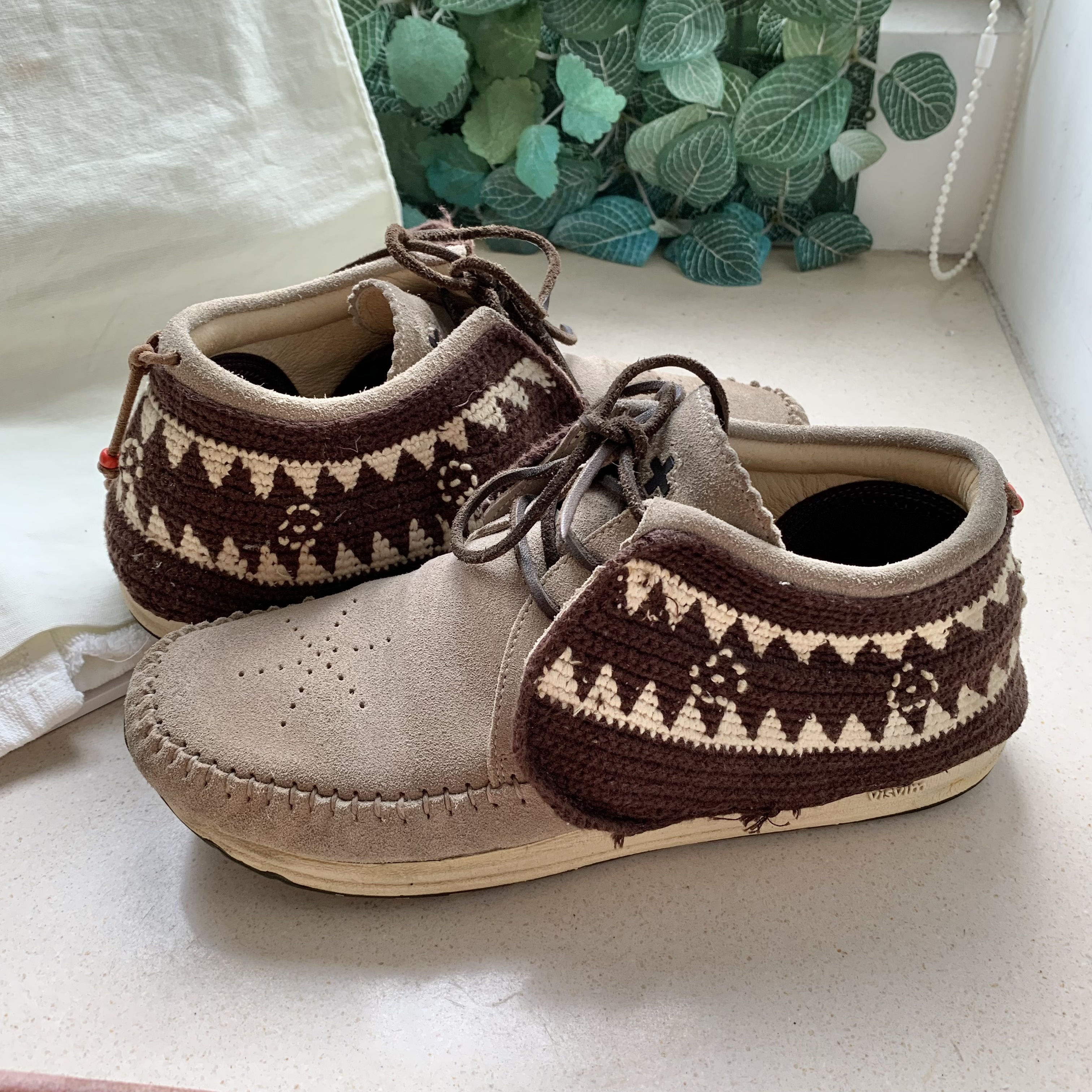 VISVIM FBT KNIT T-AA DINE SHOES (( USED B )) *中古 - SAND SIZE 8 (WEBSTORE ONLY)