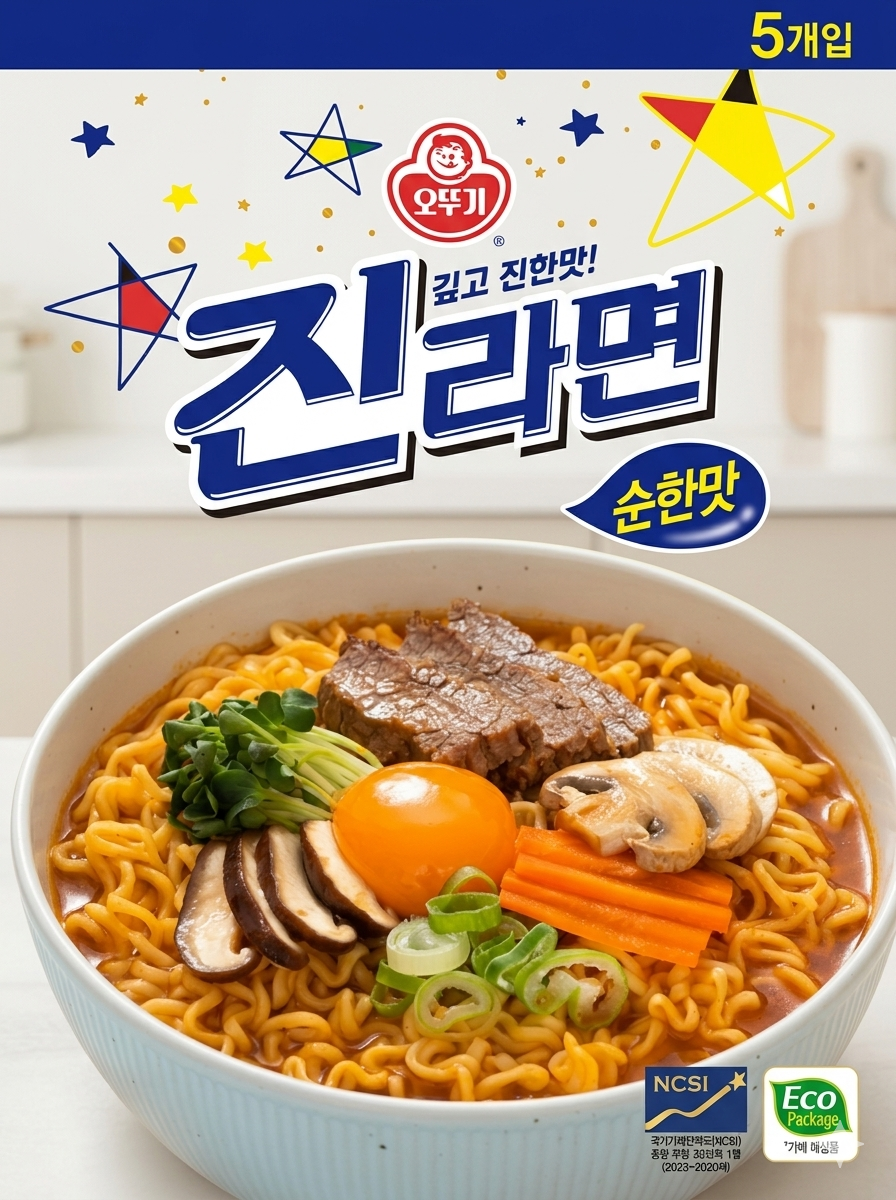 【 4/14收單 】Ottogi 不倒翁 金拉麵 經典溫和風味 (5入/袋)