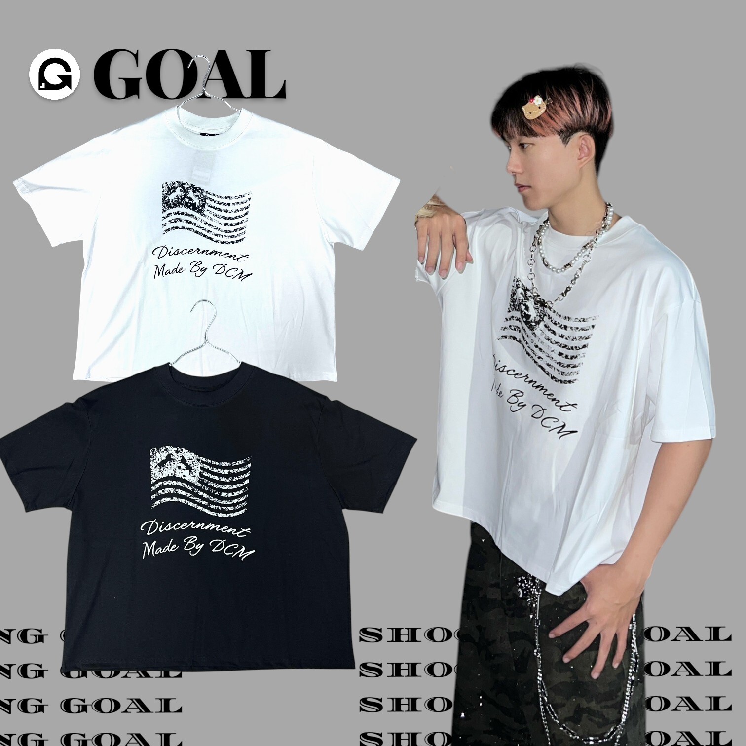 (GOAL) DCM BOXY 雙馬國旗 索羅納 短T 短寬 038