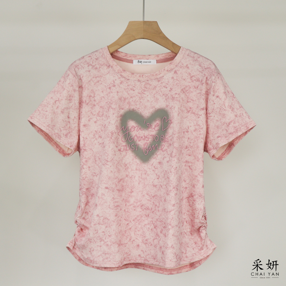 字母大理石紋短袖上衣