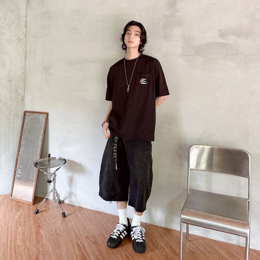 立體 剪裁 廓型 彎刀 牛仔 七分褲