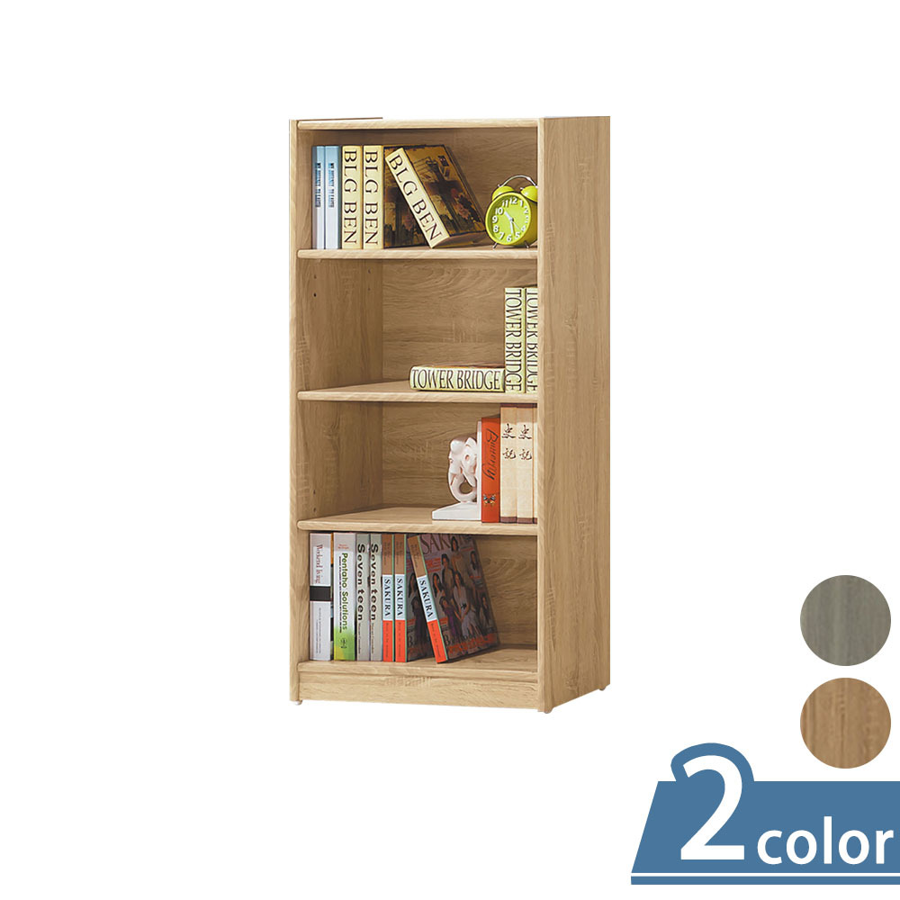 柏蒂家居-班利2尺開放式四格書櫃/4格收納置物矮櫃/展示櫃(兩色可選-原木色/灰橡色)