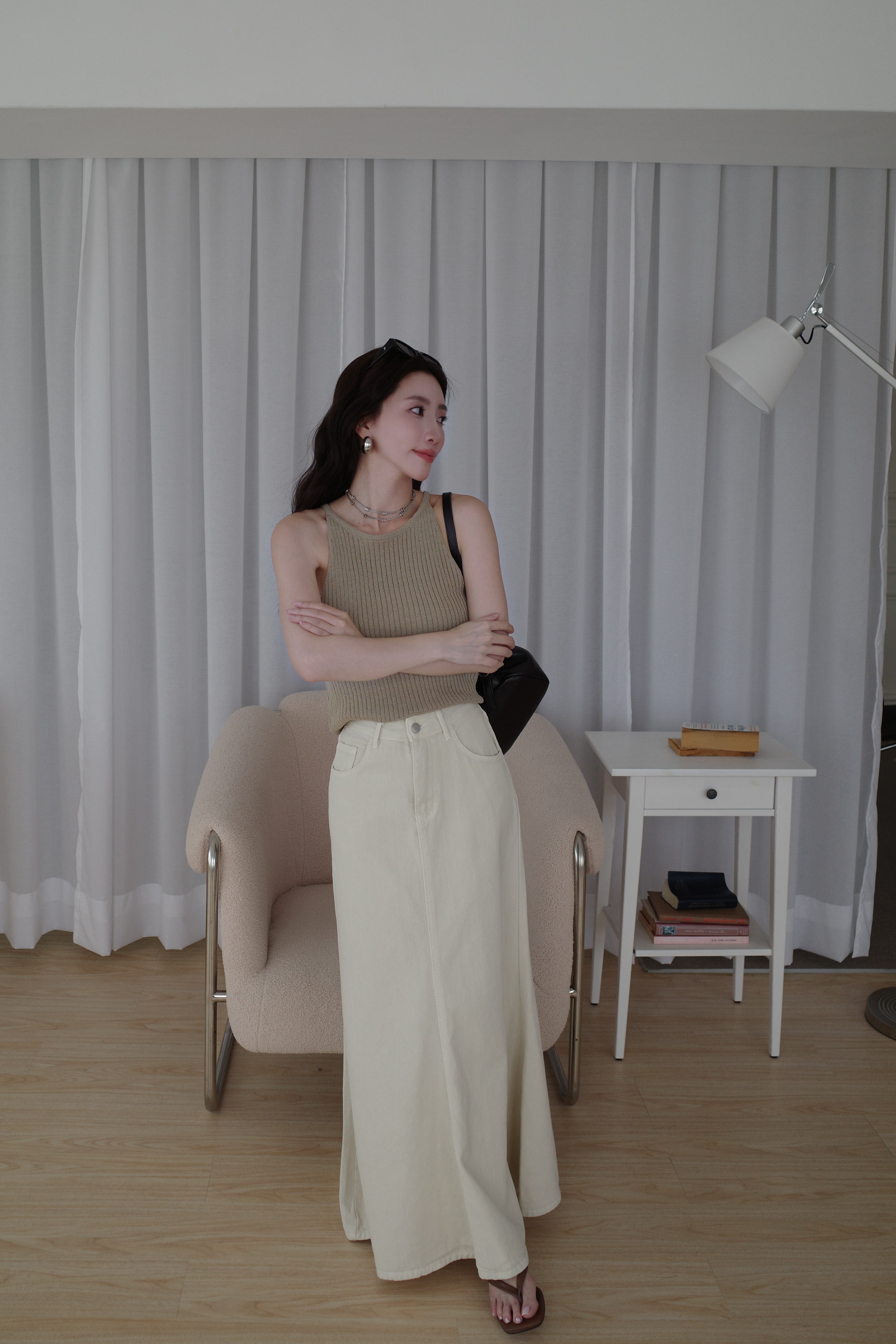 (預購)#AN05 挺版單寧魚尾裙(杏/淺藍)