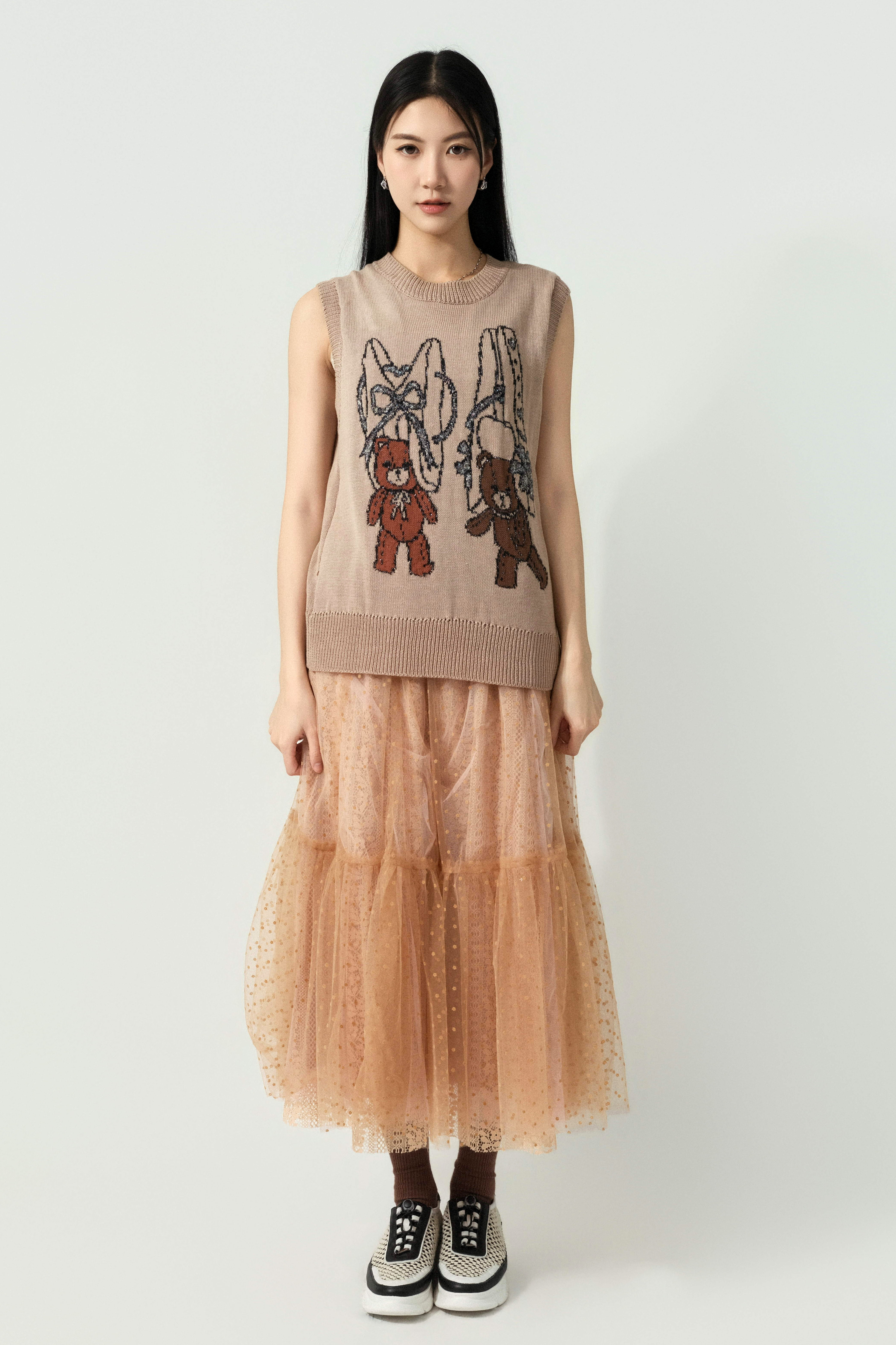 波點網紗蕾絲傘裙（預購產品）