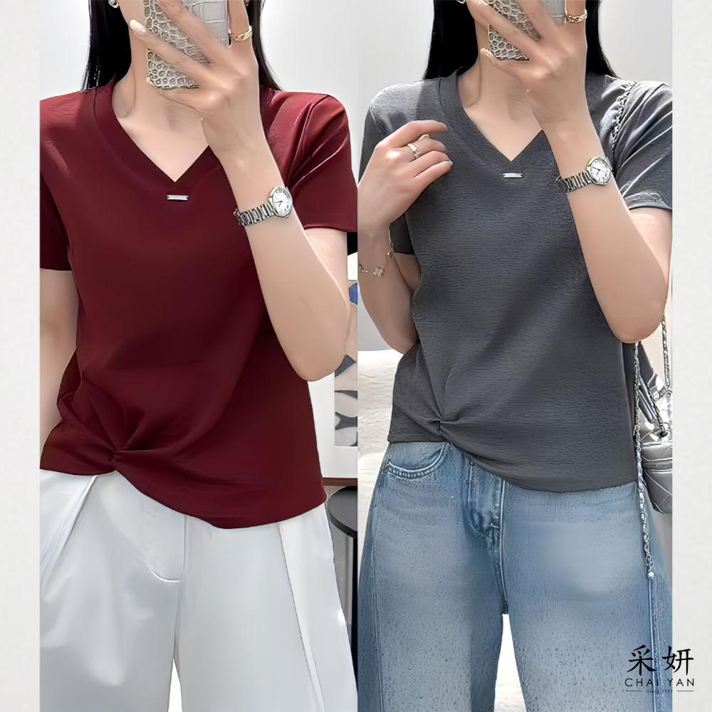 單結高彈短袖上衣