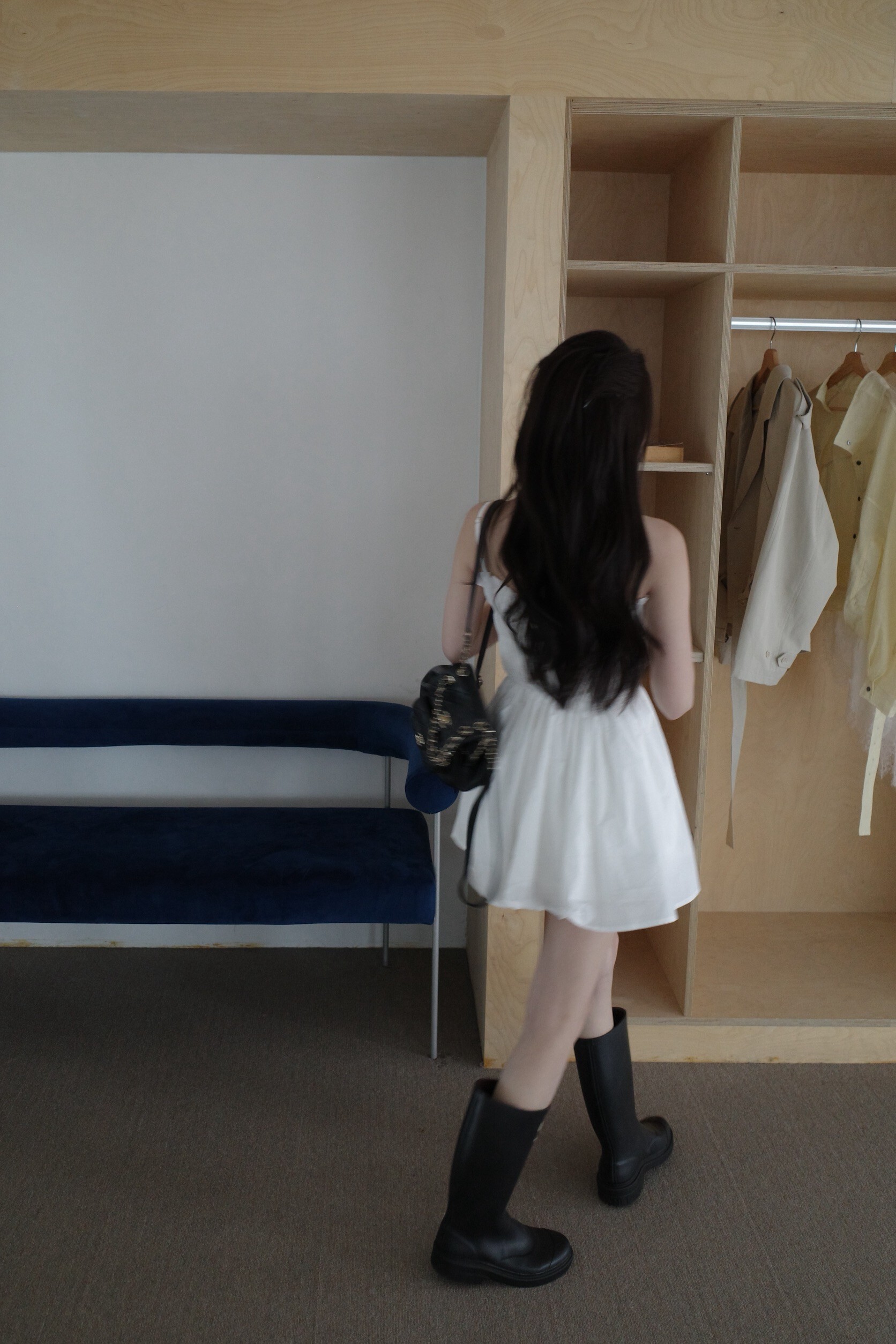 (預購)#AN09 長版皺皺平口上衣(白/黑/綠/橘)