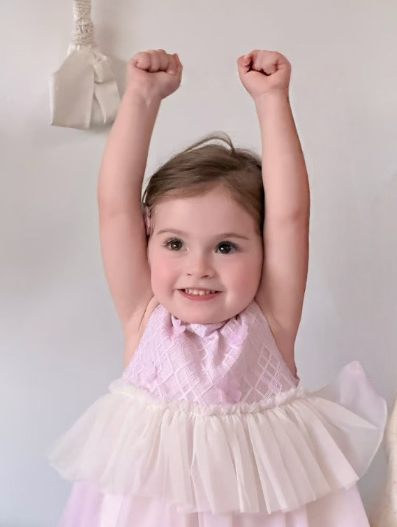 BYC04D003PE  紫藤色菱格蕾絲立體層次背心網紗裙