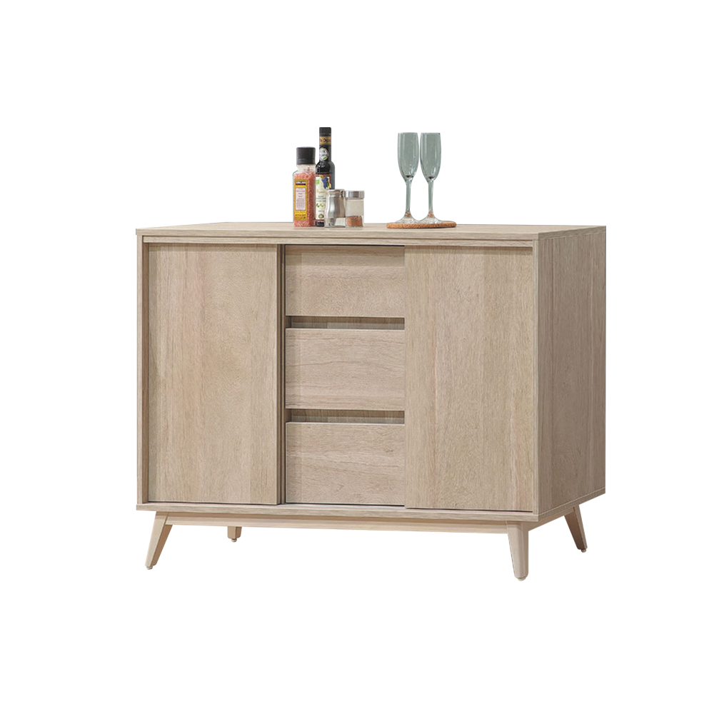 柏蒂家居-堤米4尺二門三抽餐櫃/電器收納櫃/碗盤櫃