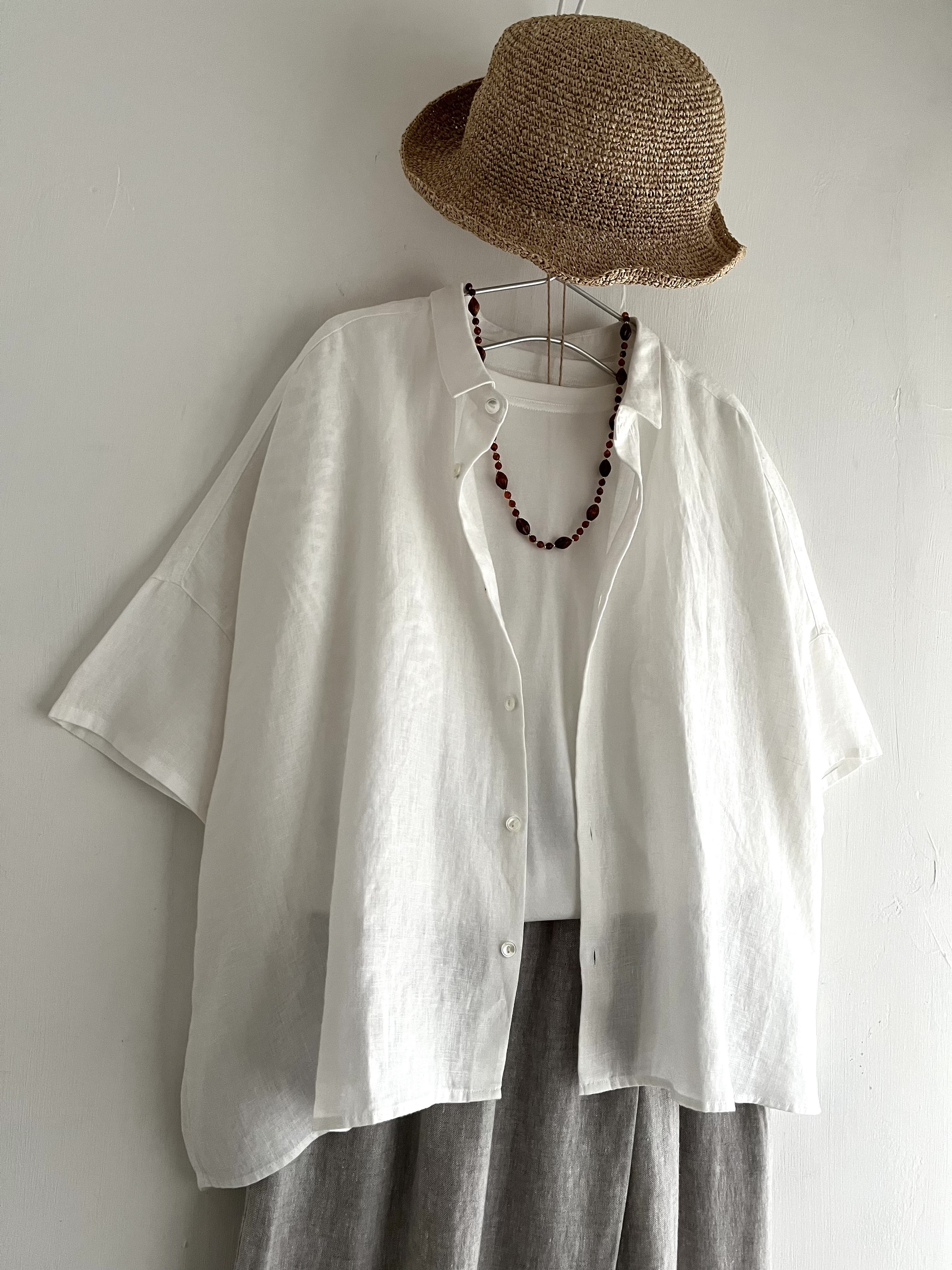 HEAVENLY白色麻質top