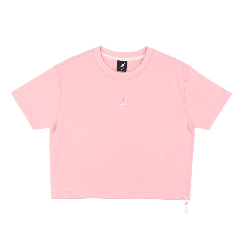 【Kangol】女款短版T｜短版修身 舒適親膚-粉色