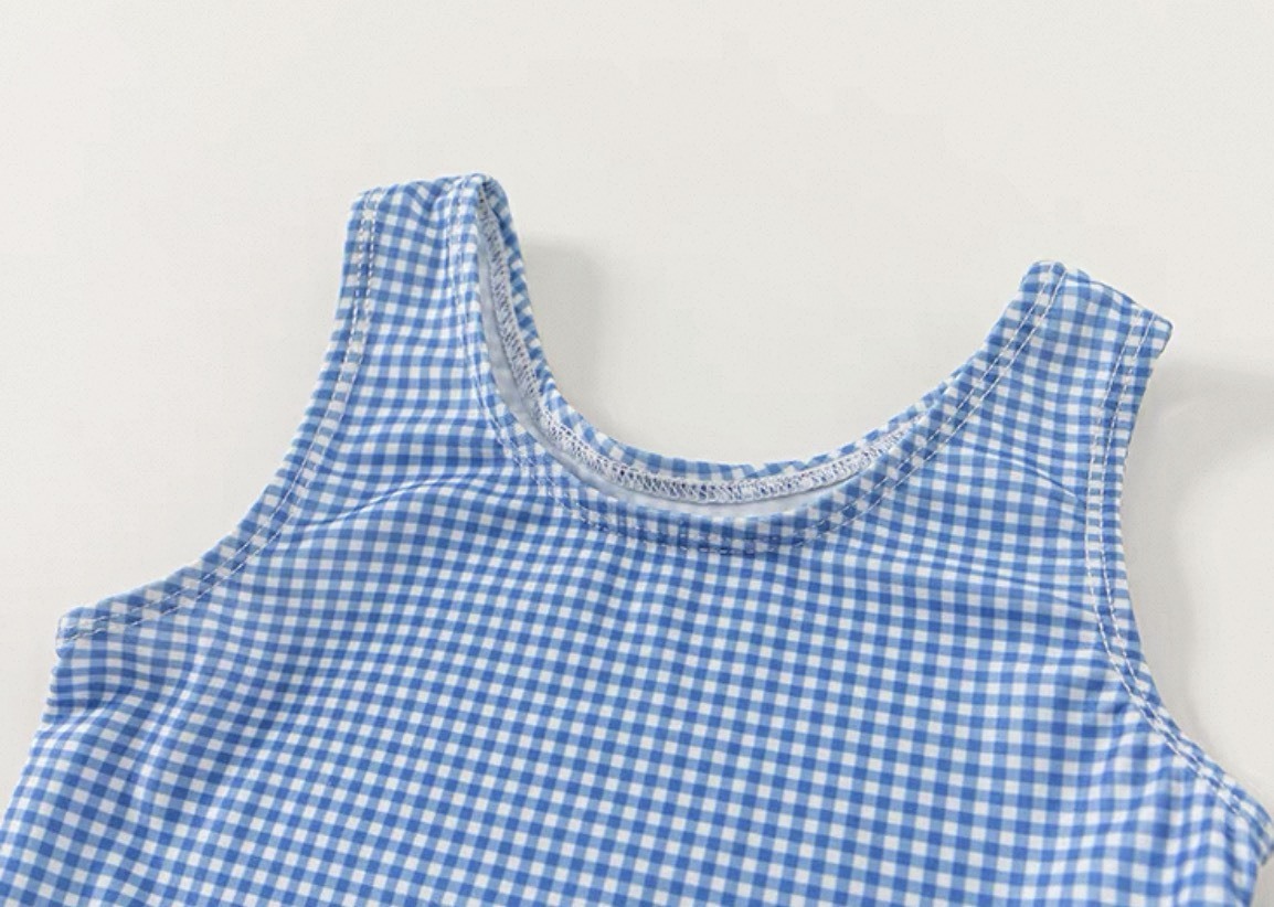 格紋櫻桃連身泳衣