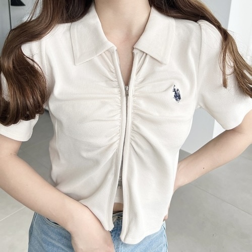 U.S. POLO ASSN. 雙拉鏈 抓皺上衣 POLO領 外套 三色 100414769