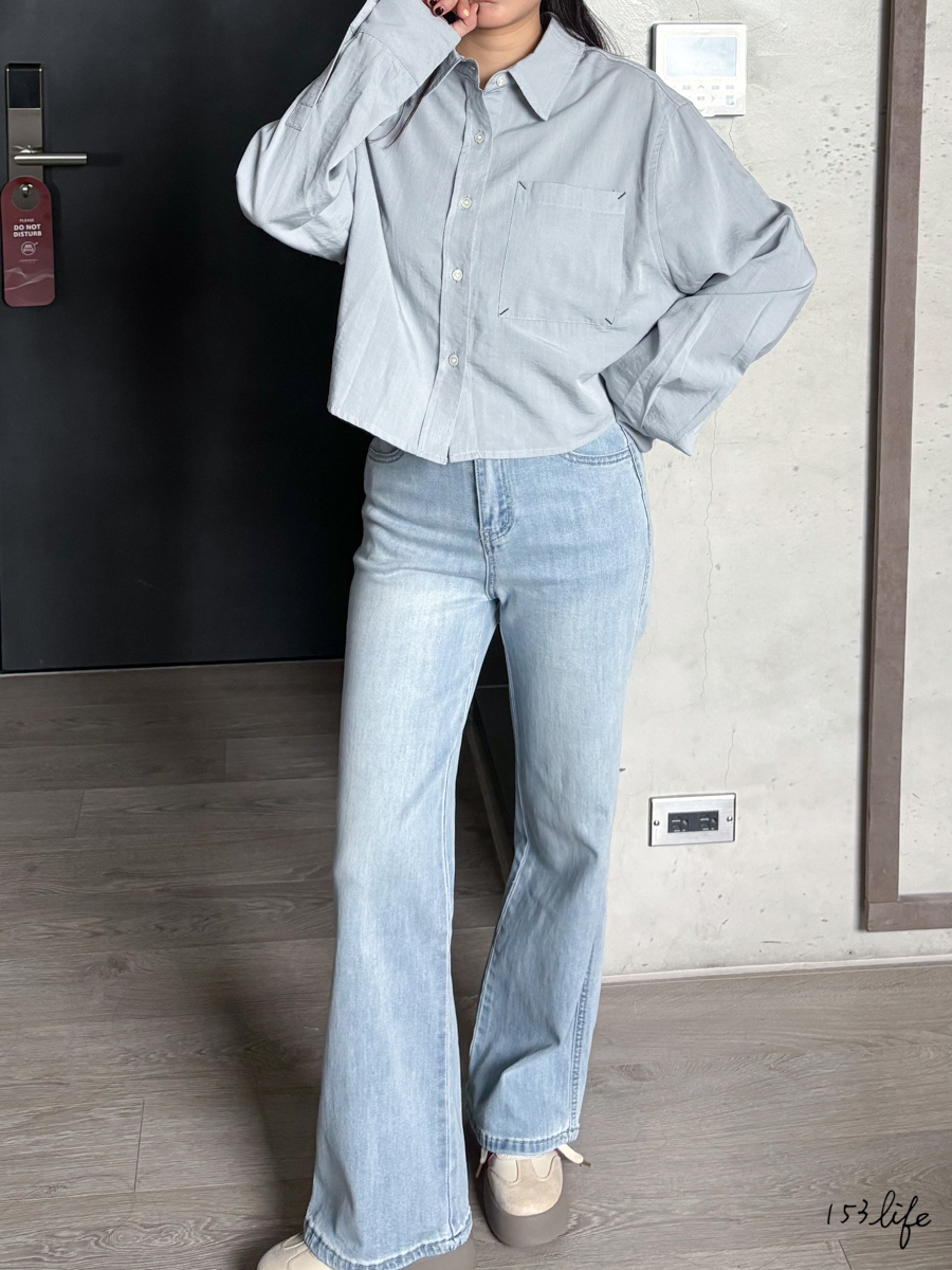 A20𝑙𝑎𝑑𝑦.短版口袋造型質感襯衫(3色)