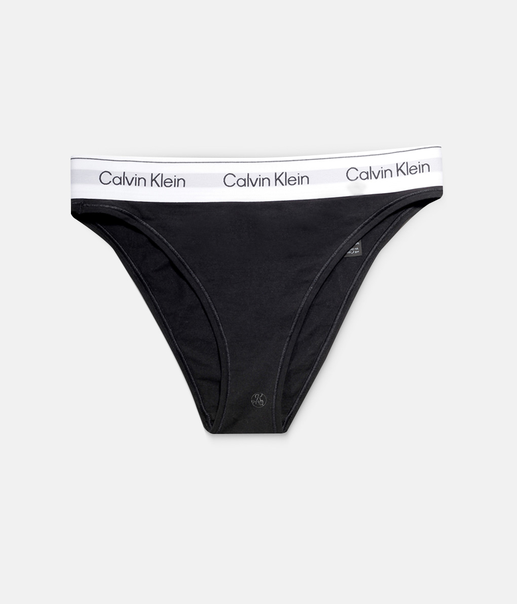 Calvin Klein Icon Cotton Tanga 黑色中腰高衩內褲 (QF8524)